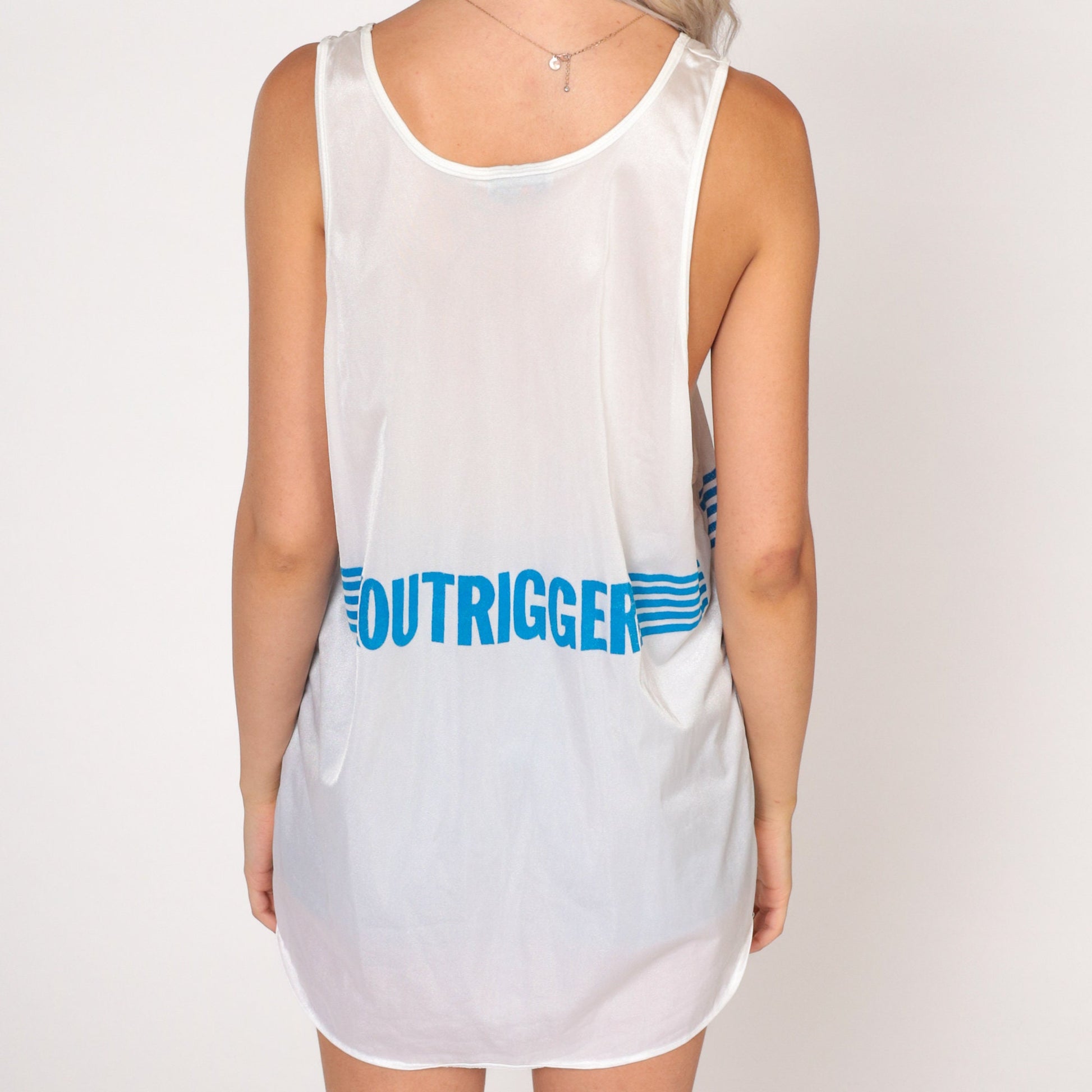 80s Newport Outrigger Tank Top White Graphic Single Stitch Small Medium