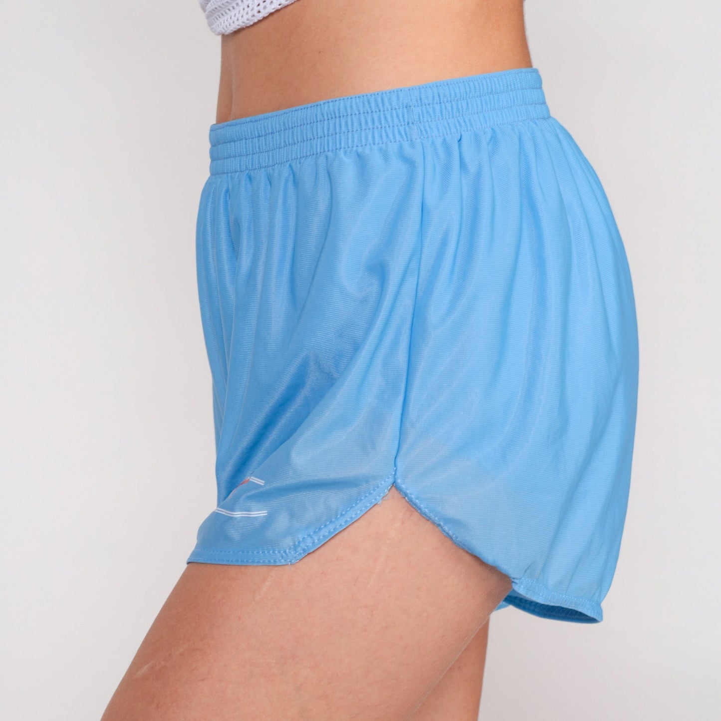 80s Miracle Whip Light Nylon Tank Top & Shorts Set Blue Mesh Small