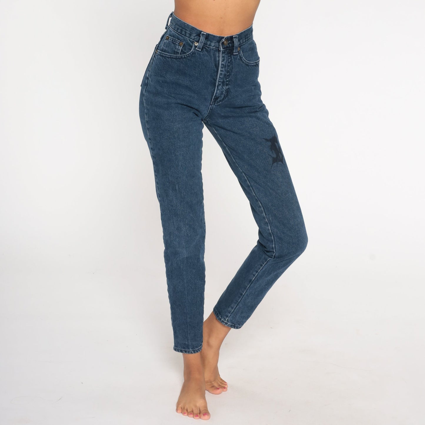 90s High-Waisted Skinny Jeans Barbed Wire G Blue Denim 2XS