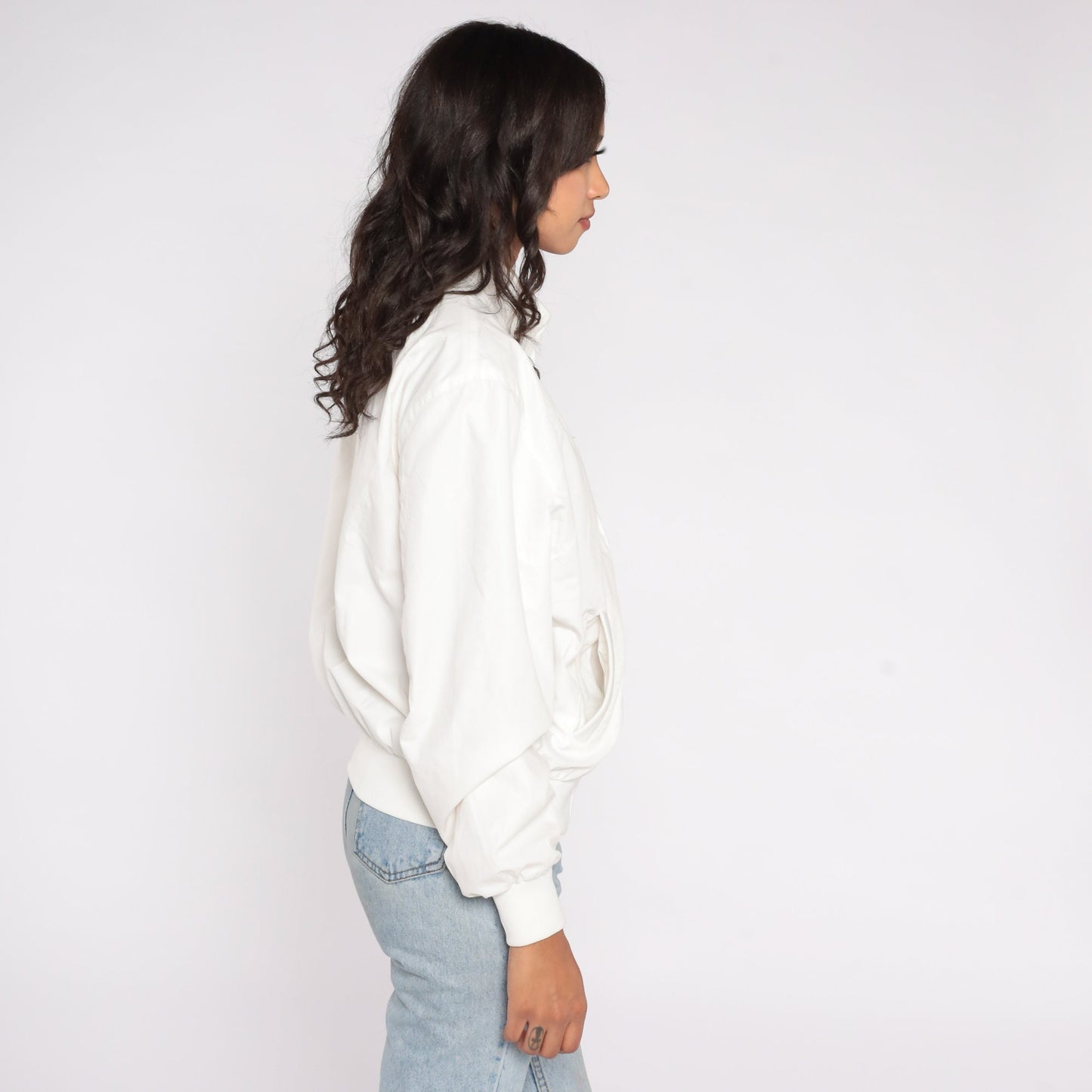 80s Members Only White Windbreaker Jacket Zip-Up Men's 38