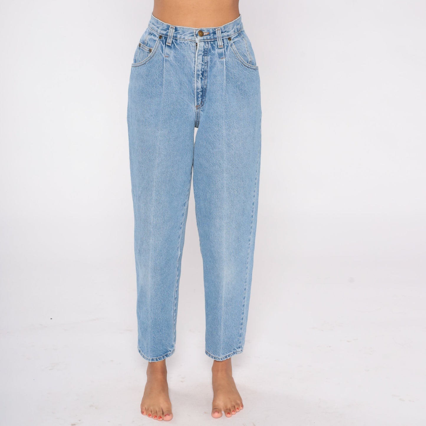 90s Vivaldi High Waist Tapered Denim Jeans Blue Straight Leg Extra Small