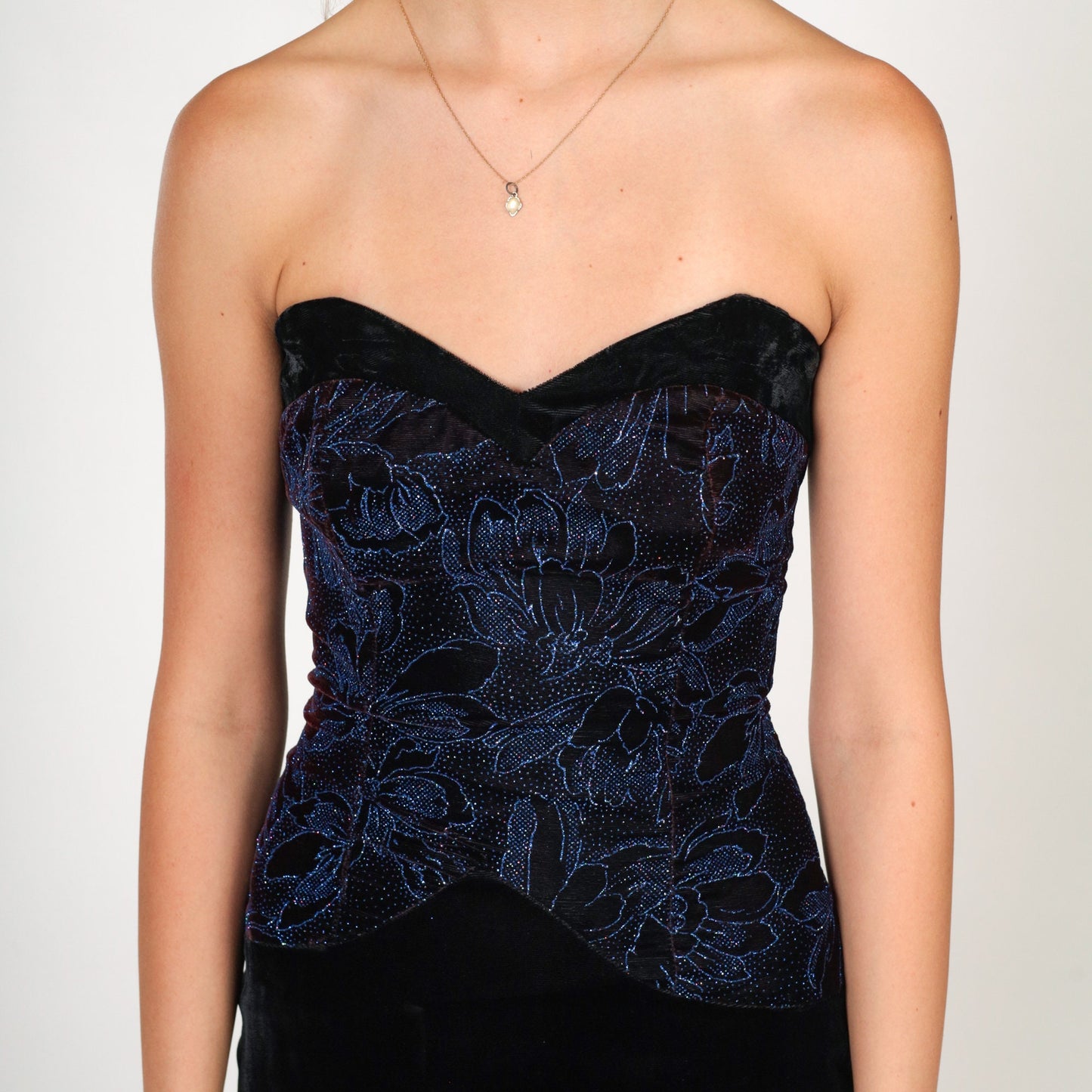 Gunne Sax Black Velvet Mini Dress Strapless Sweetheart Neckline 90s XXS