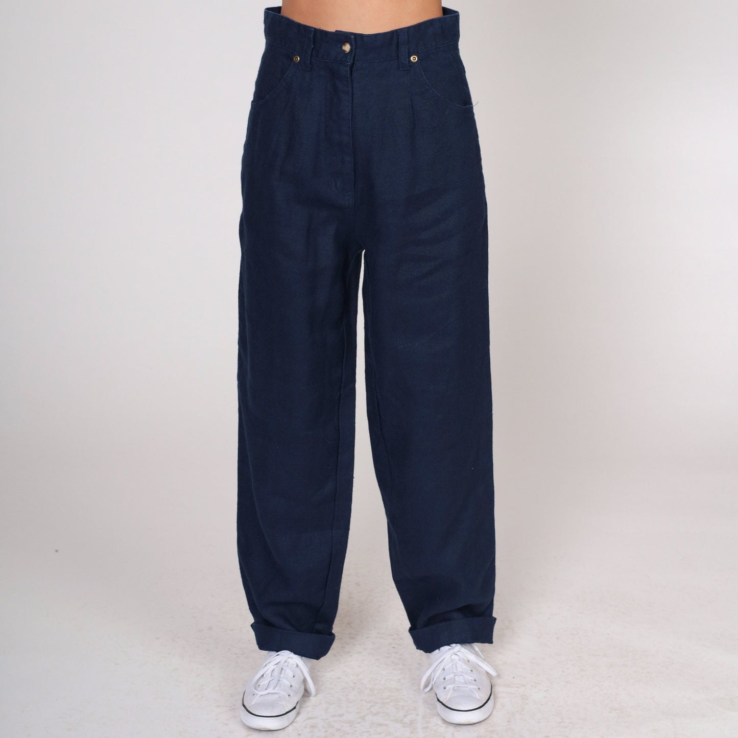 00s Ivy High-Waist Straight-Leg Dark Wash Jeans Medium M