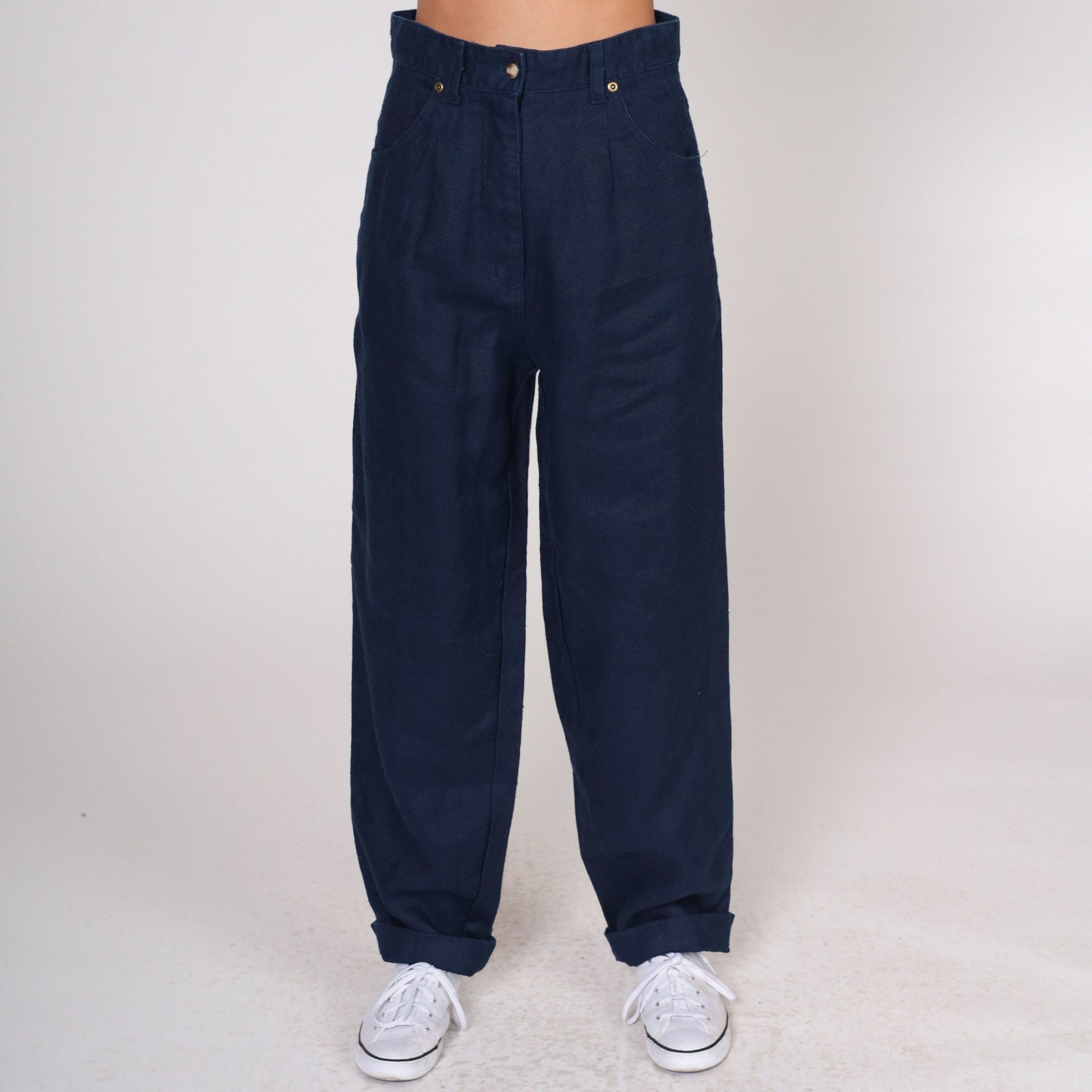 00s Ivy High-Waist Straight-Leg Dark Wash Jeans Medium M