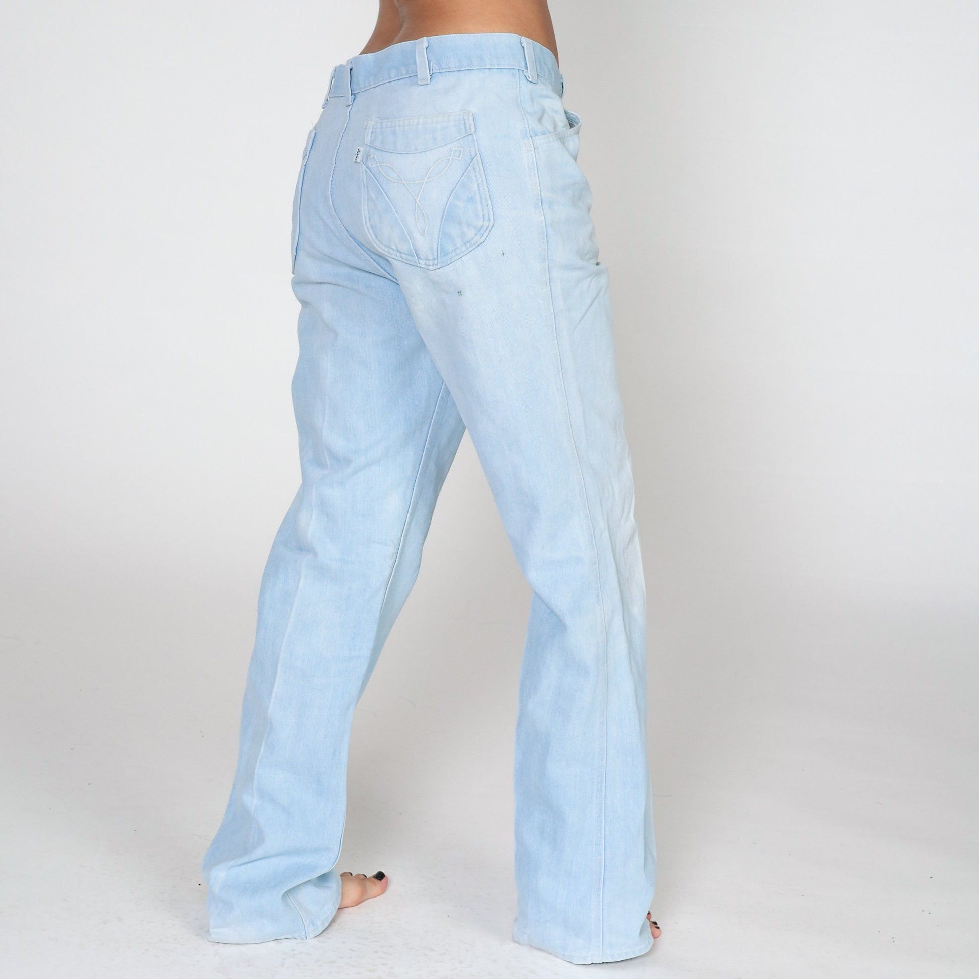 70s Levi's White Tab High Rise Straight Leg Jeans Light Wash Men's 36x34