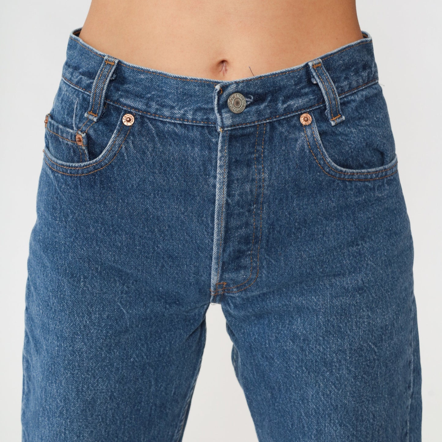 90s Levi's Student Jeans Straight Leg Mid Rise Blue Denim Extra Small XS