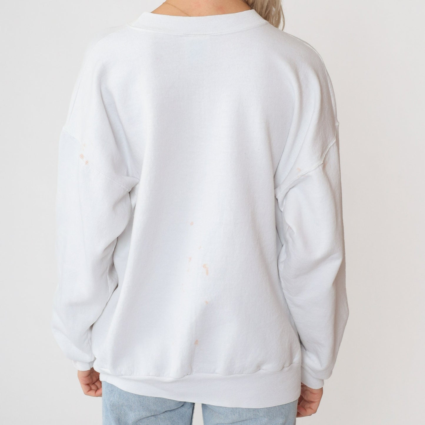 90s San Diego Palm Tree Sweatshirt White Graphic Crewneck Paint Splatter Large