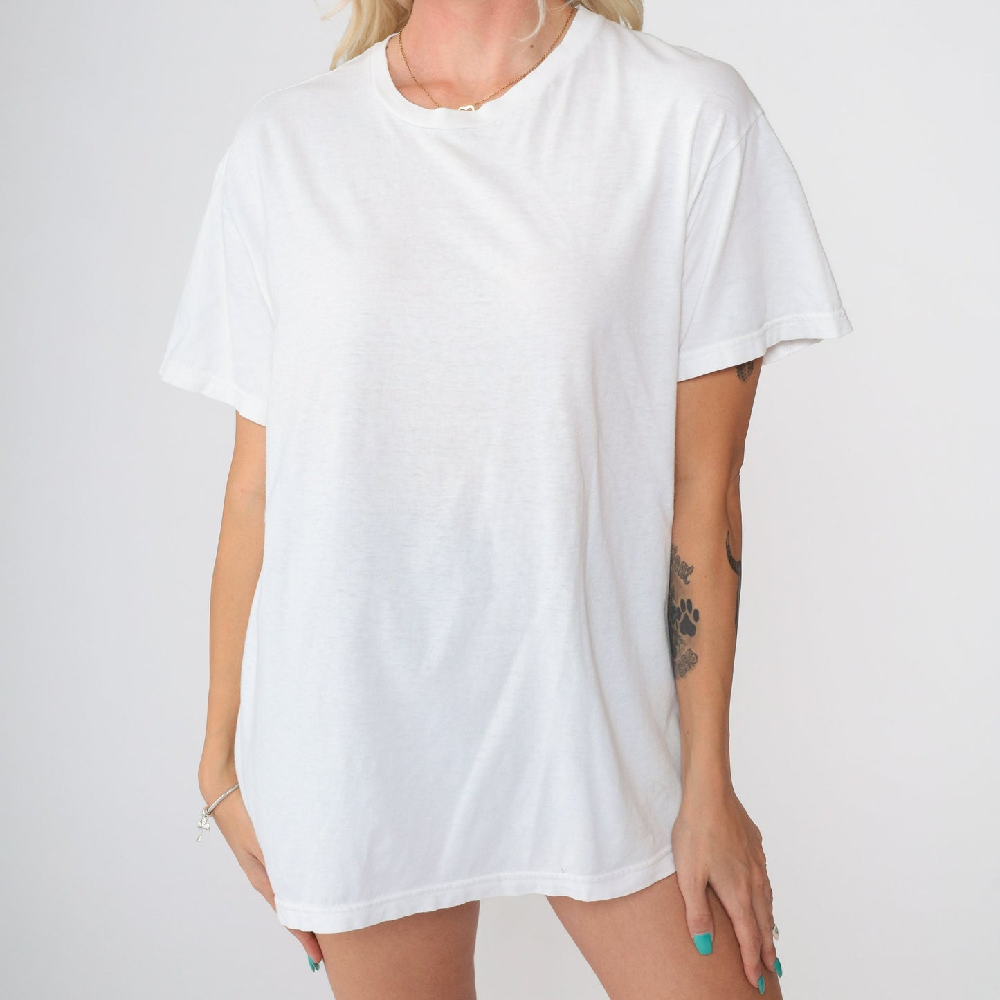 90s Polo Ralph Lauren Plain White Cotton T-Shirt Crew Neck Large