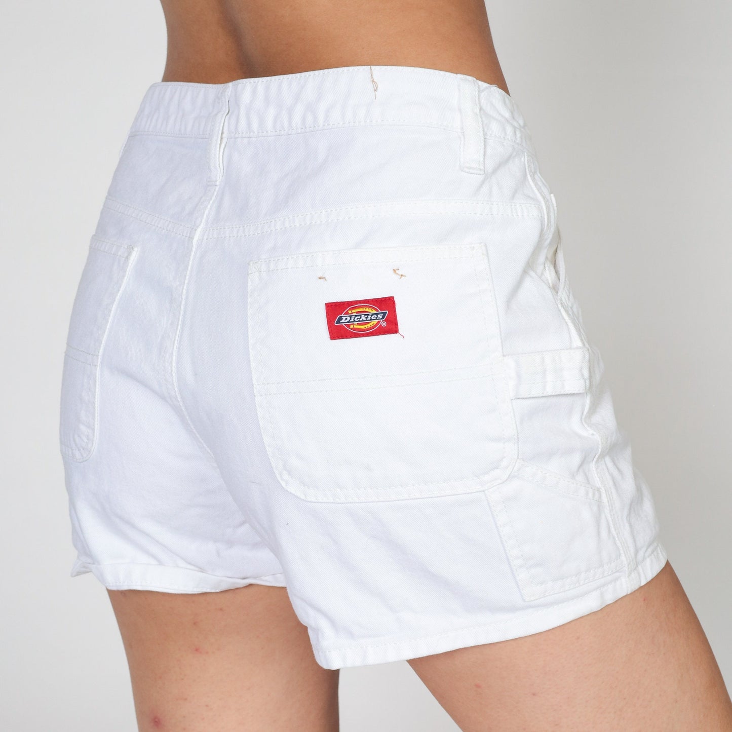 Y2K Dickies White Denim Carpenter Shorts Hammer Loop Mid Rise Medium