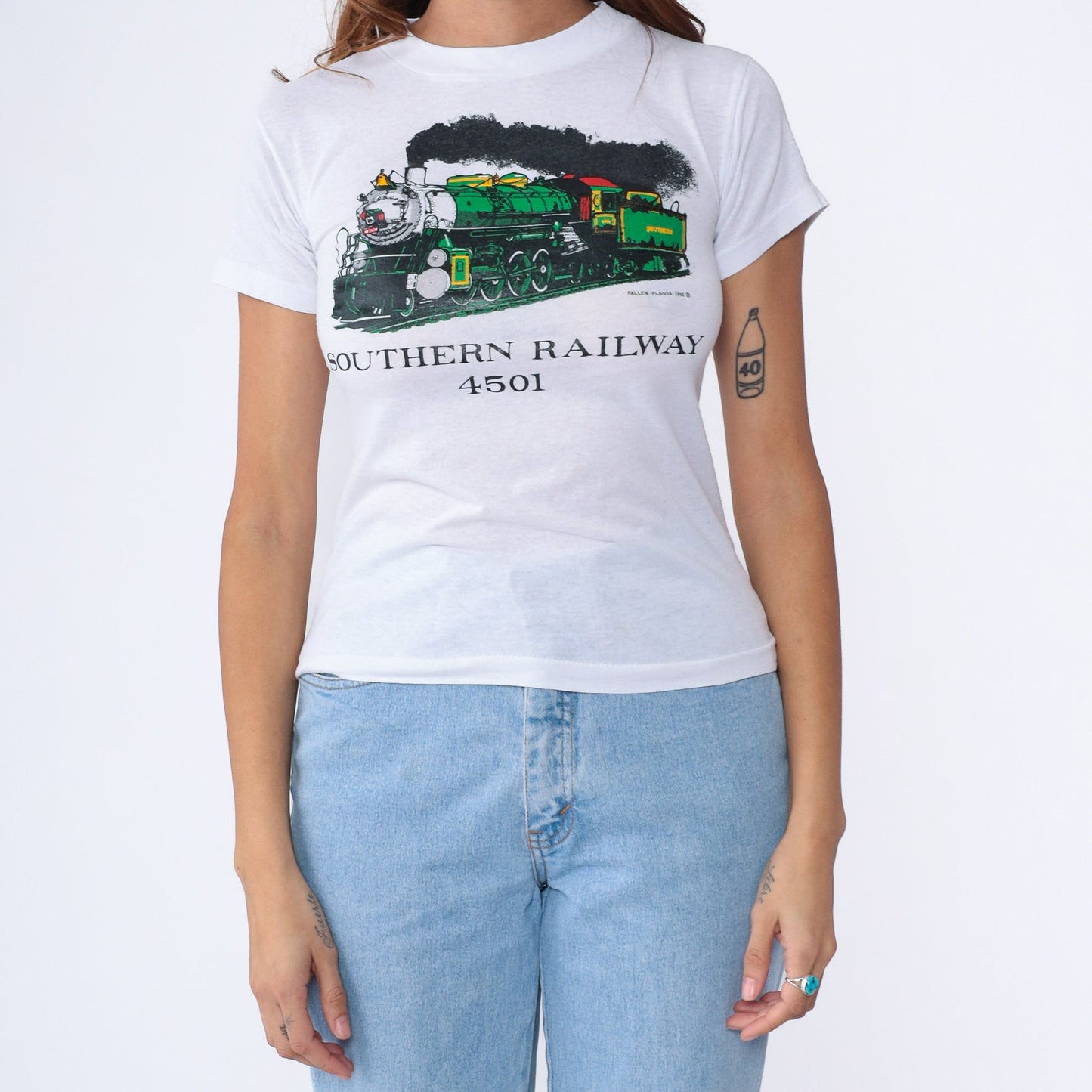 90s Southern Railway 4501 Steam Train Graphic T-Shirt Single Stitch Extra Small