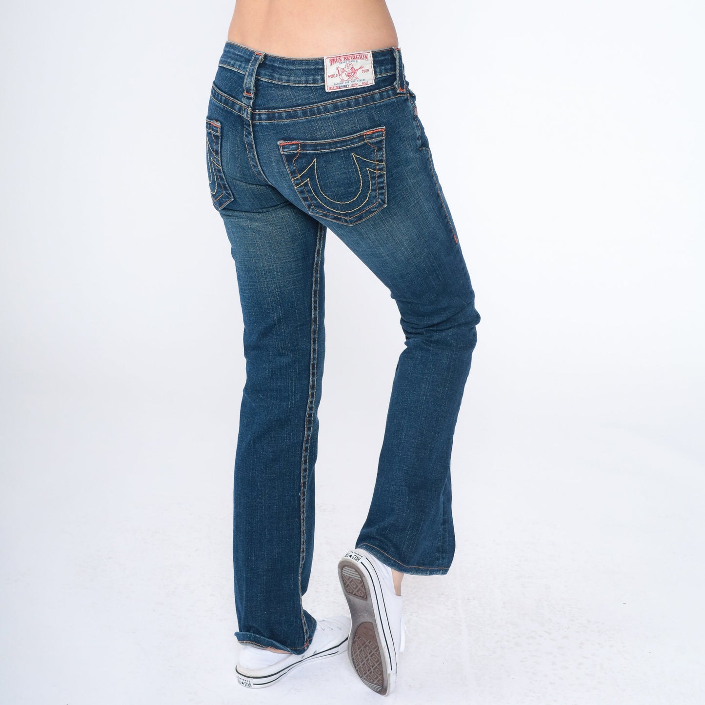 True Religion Y2K Low Rise Flare Jeans Blue Denim Bootcut Small 27