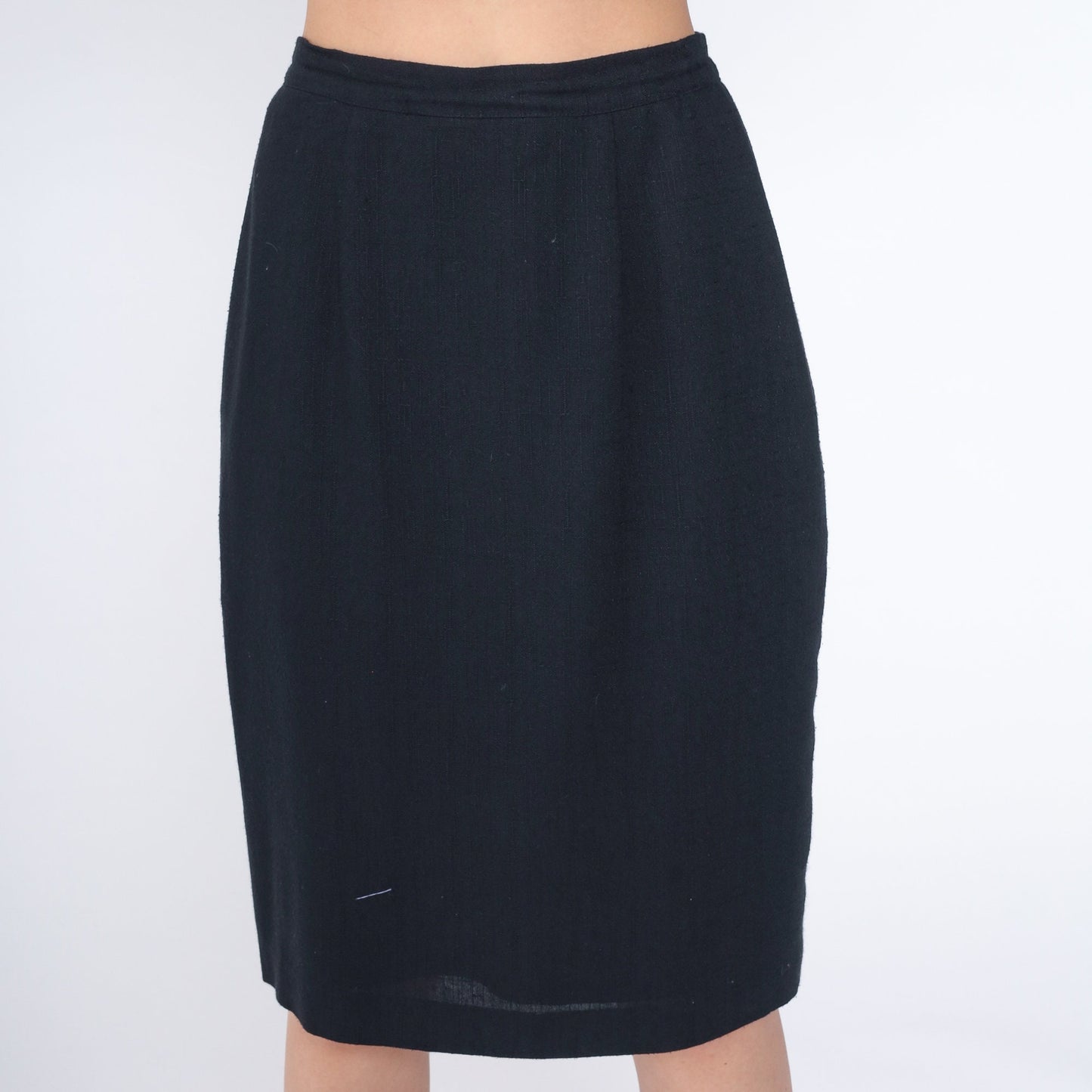 90s Black Pencil Mini Skirt High Waist Small S