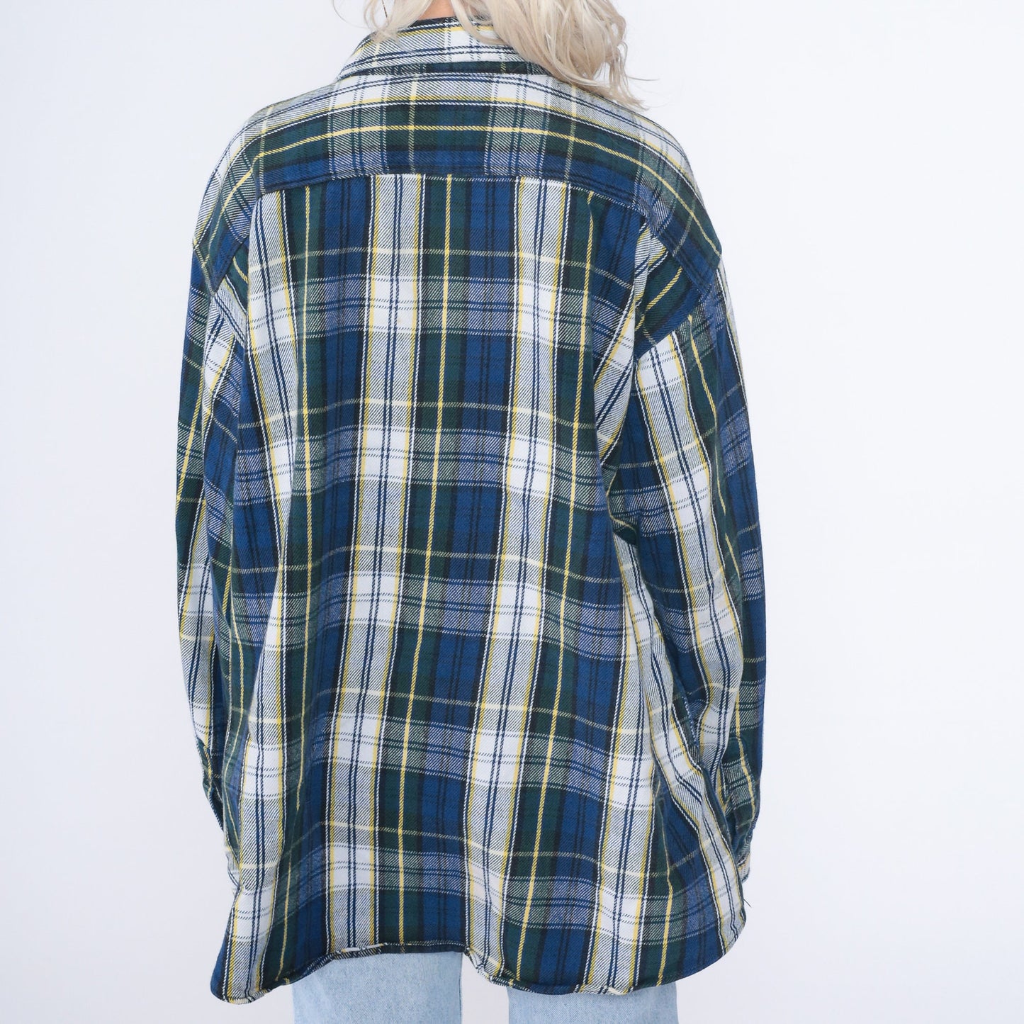 90s Greatland Apparel Plaid Flannel Button-Up Shirt Cotton Extra Extra Large XXL