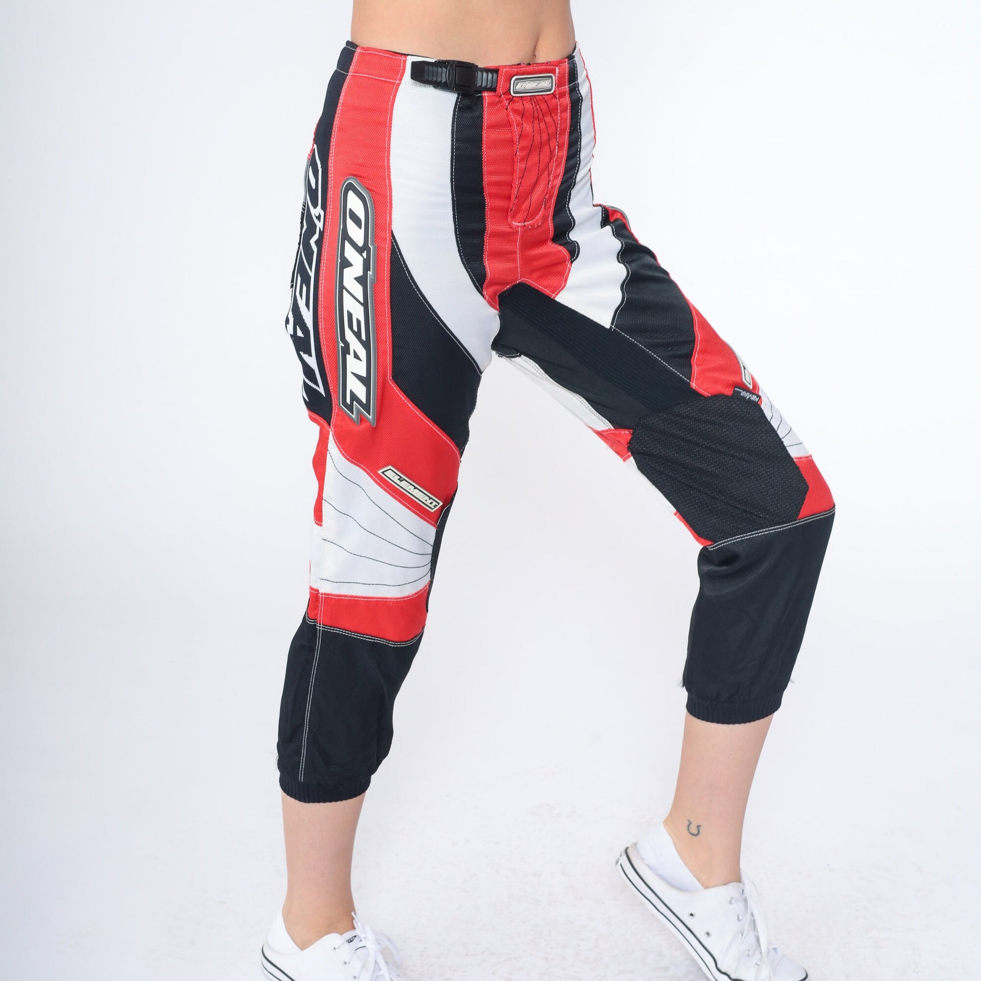 Y2K O'Neal Motocross Pants Red Black White Cropped Ankle Extra Small