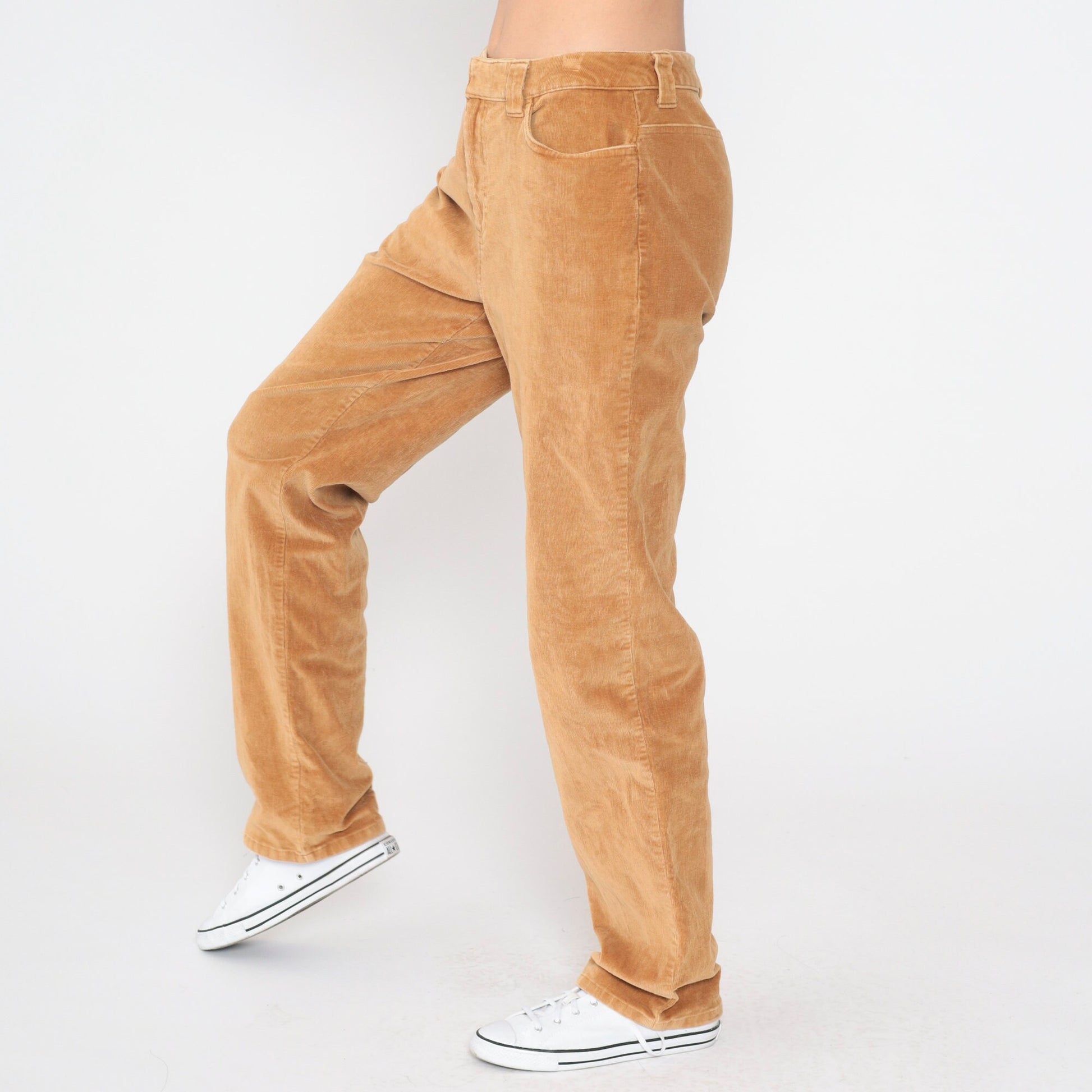 00s St. John's Bay Golden Brown Corduroy Pants Straight Leg Mid Rise Small 6