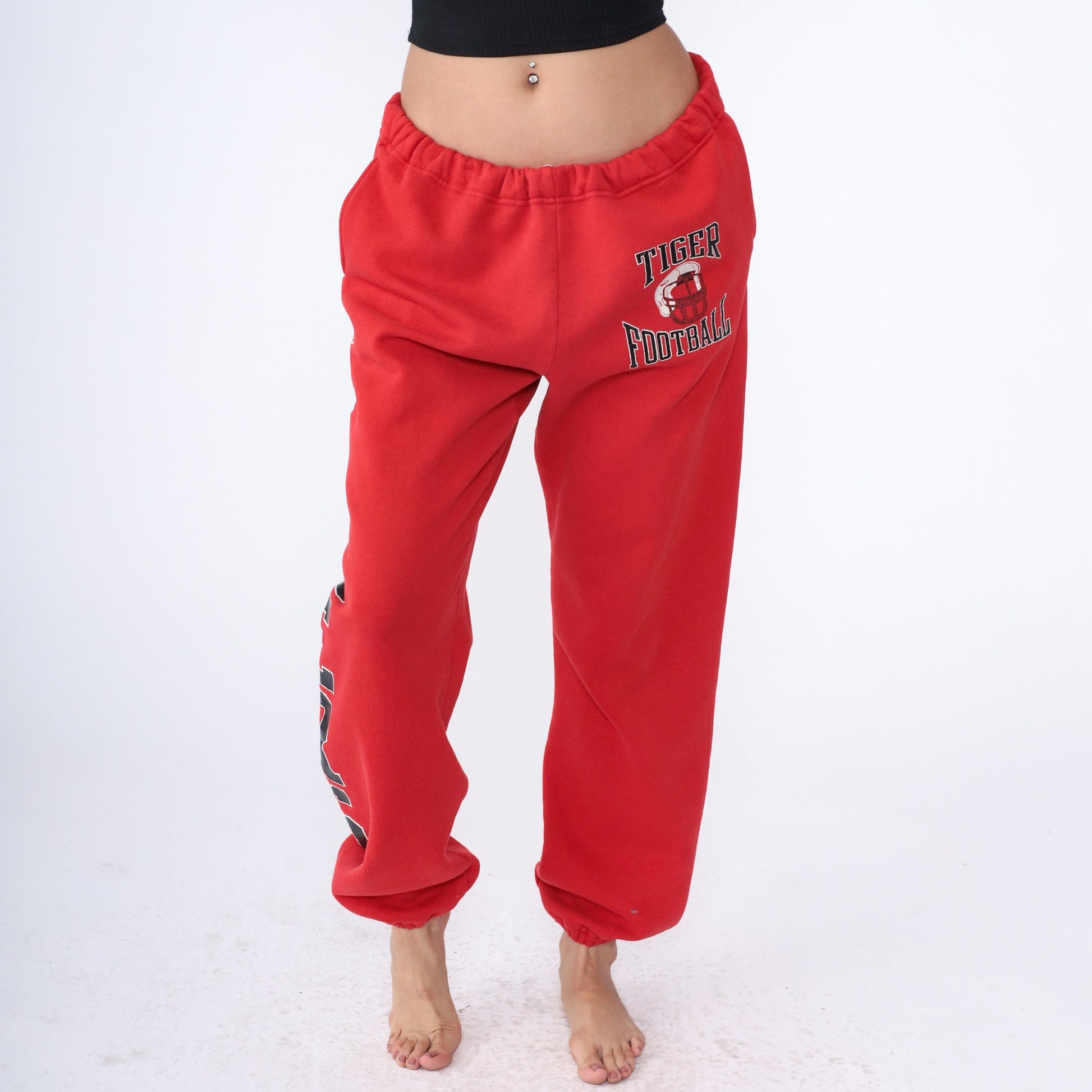 90s Russell Athletic Tiger Football Sweatpants Red Extra Large XXL