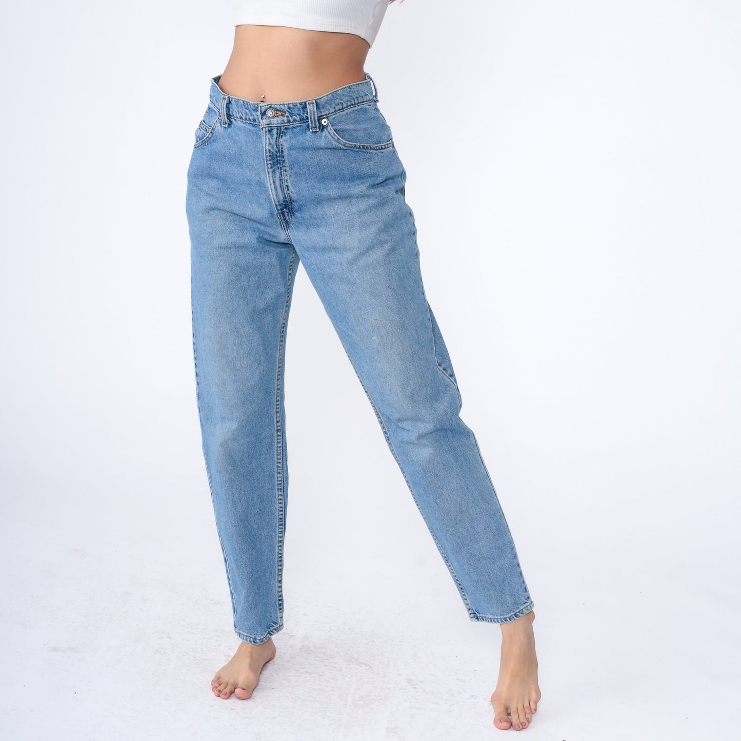 90s Levi's 951 High Waist Tapered Mom Jeans Medium Blue Denim Medium 10
