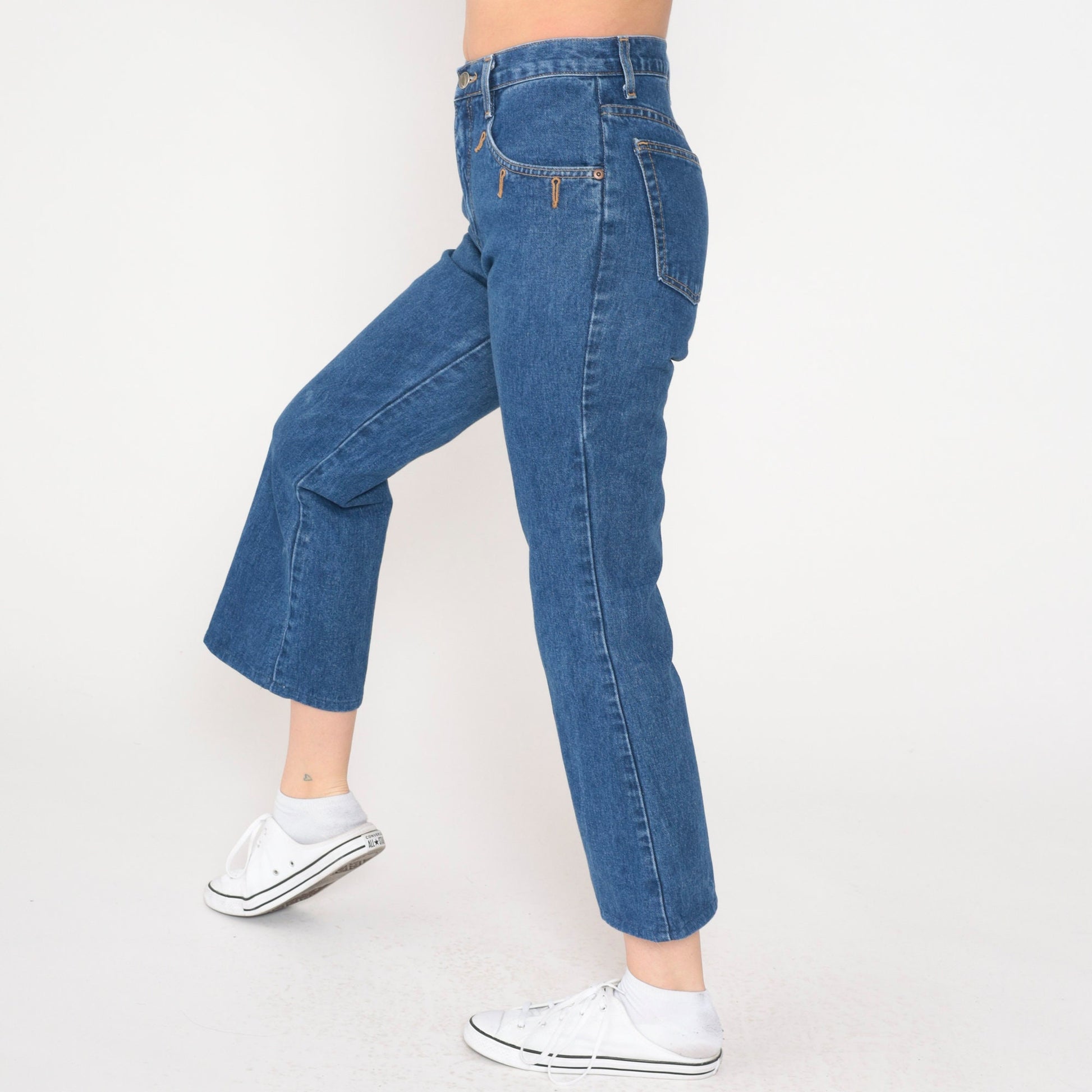 80s Carrera Flared Jeans Blue Denim Mid Rise 23 Waist XXS