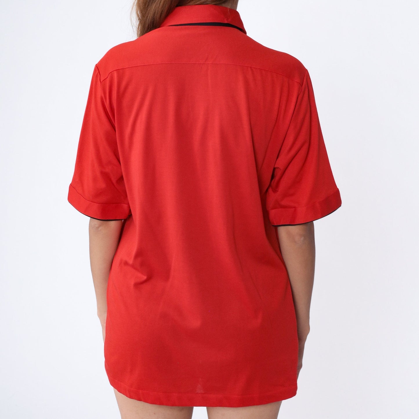 80s Red Bowling Uniform Shirt Guido Embroidered Number 60 Medium