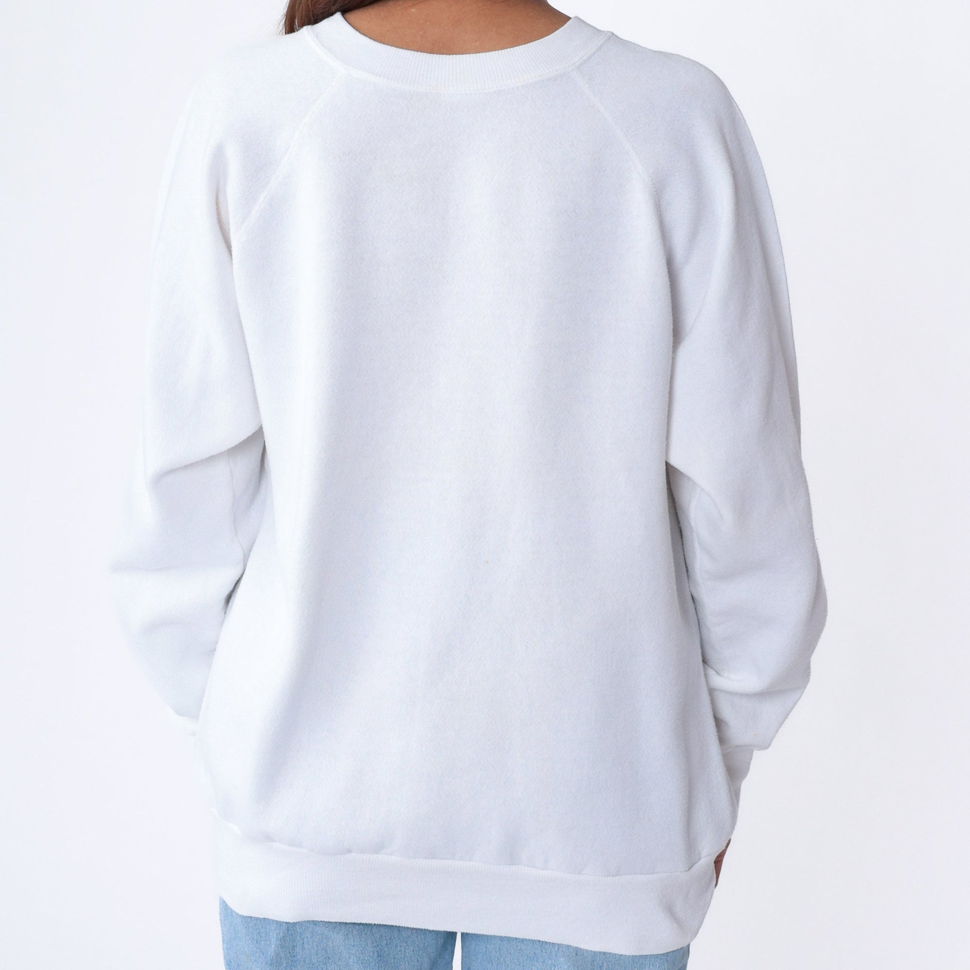 80s Phyllis Tropical Sunset Airbrush Sweatshirt White Raglan XL