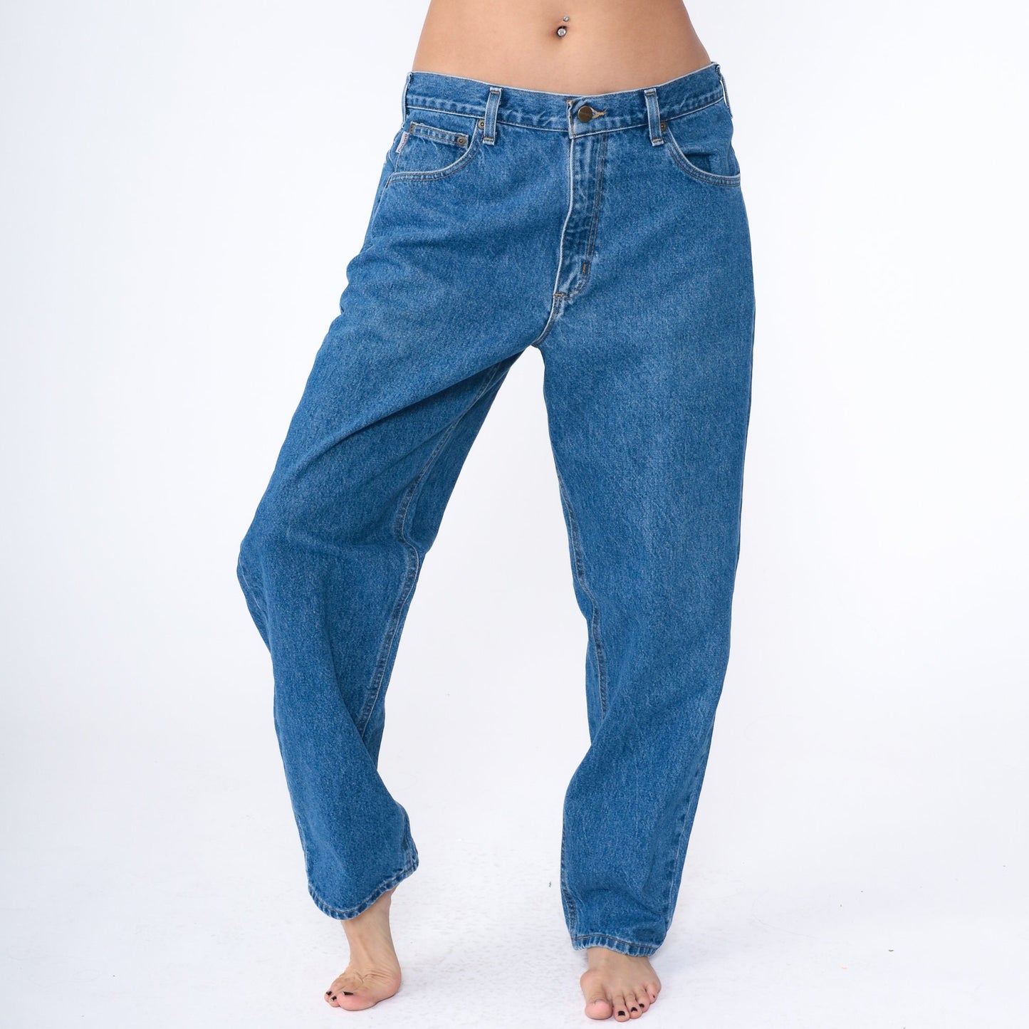 Carhartt 00s Workwear Jeans Blue Denim High Waist Relaxed Tapered Men's 36x30