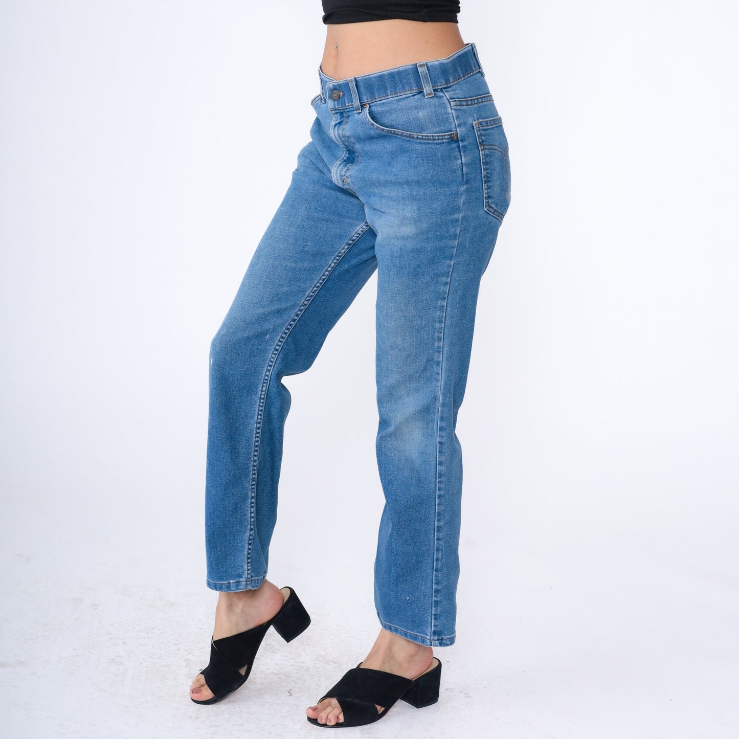 90s Levi's Bootcut Jeans High Rise Faded Blue Denim Men's 33