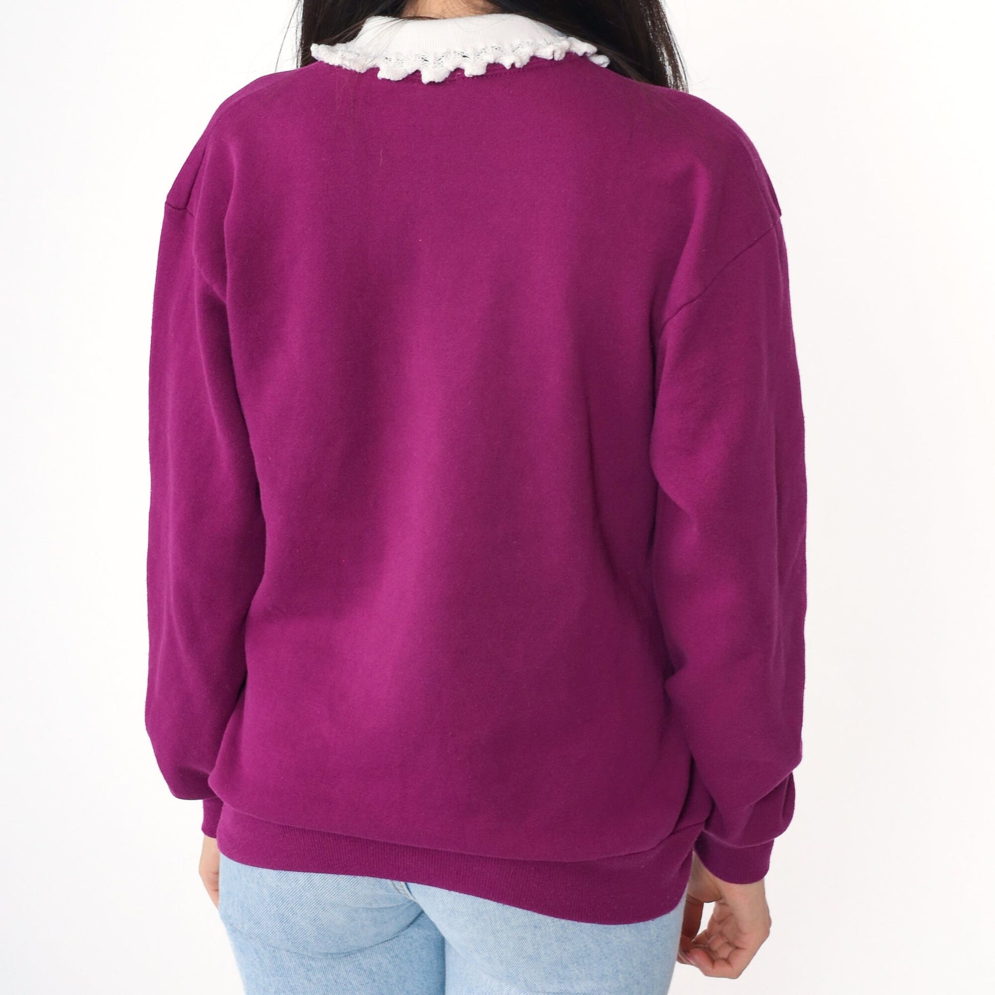 90s Jack Daniel's Lynchburg Tennessee Collared Sweatshirt Purple Medium M