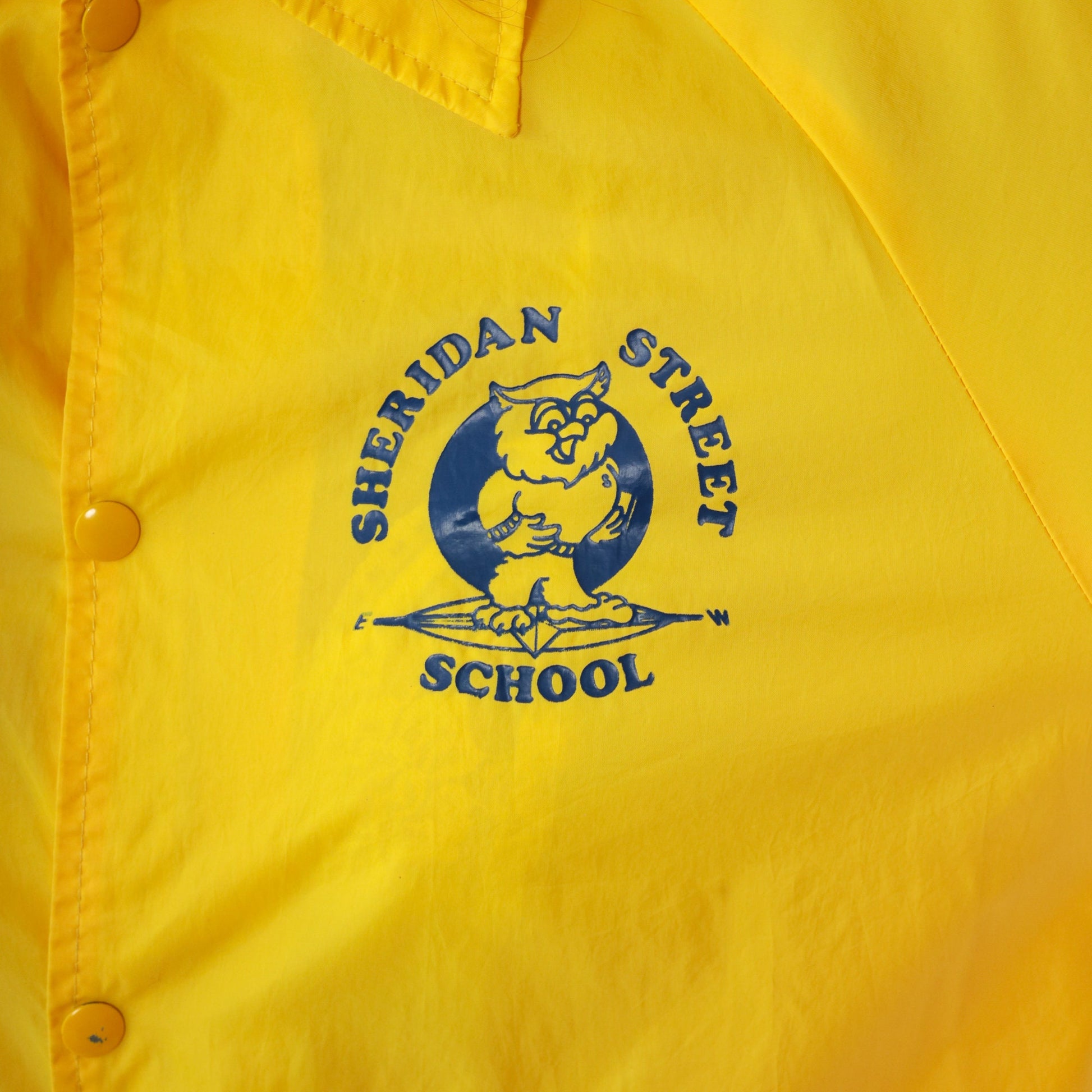 80s Sheridan Street Elementary School Student Leader Windbreaker Yellow Medium