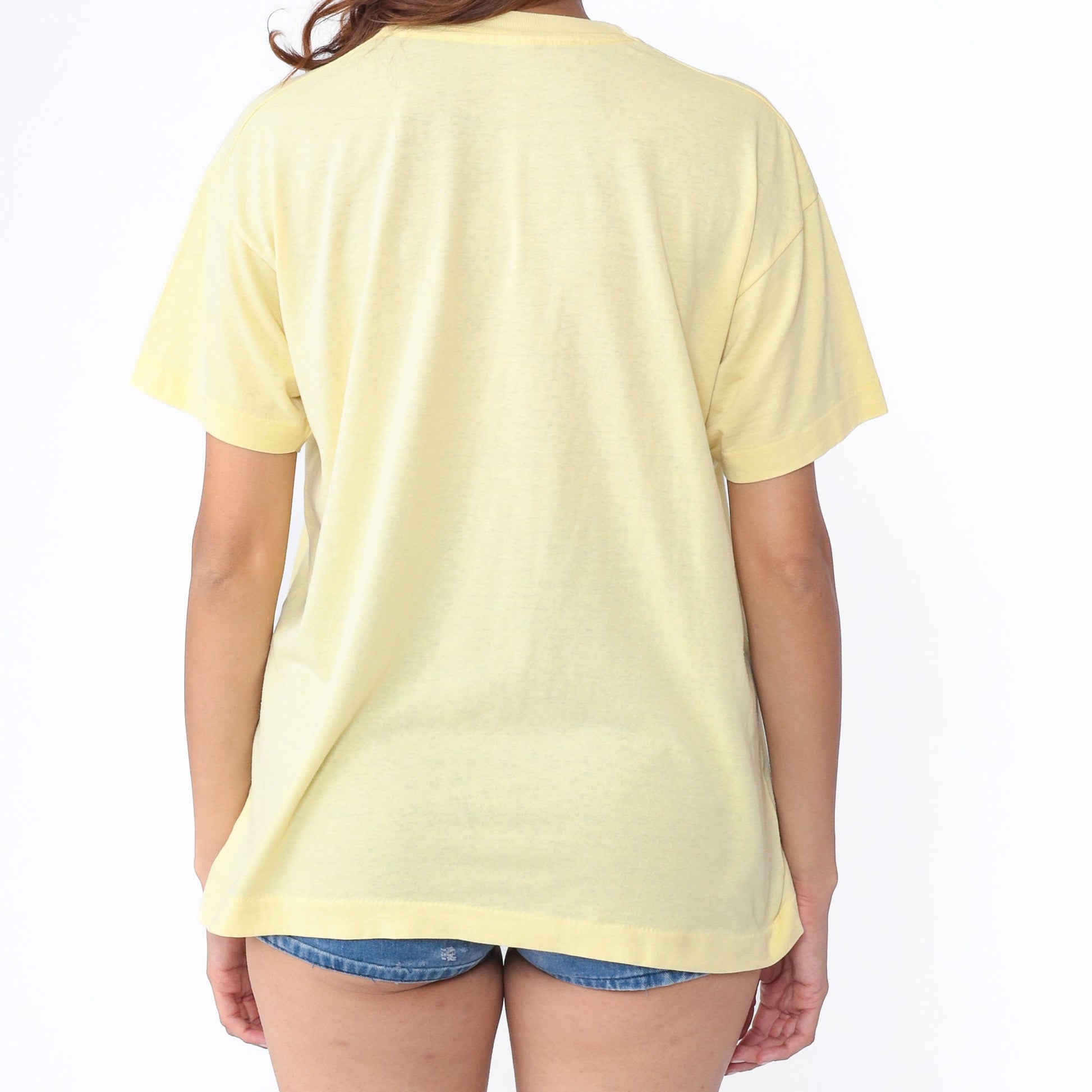 80s Screen Stars Seanachie Pub Dungarvan Ireland Graphic T-Shirt Yellow Large