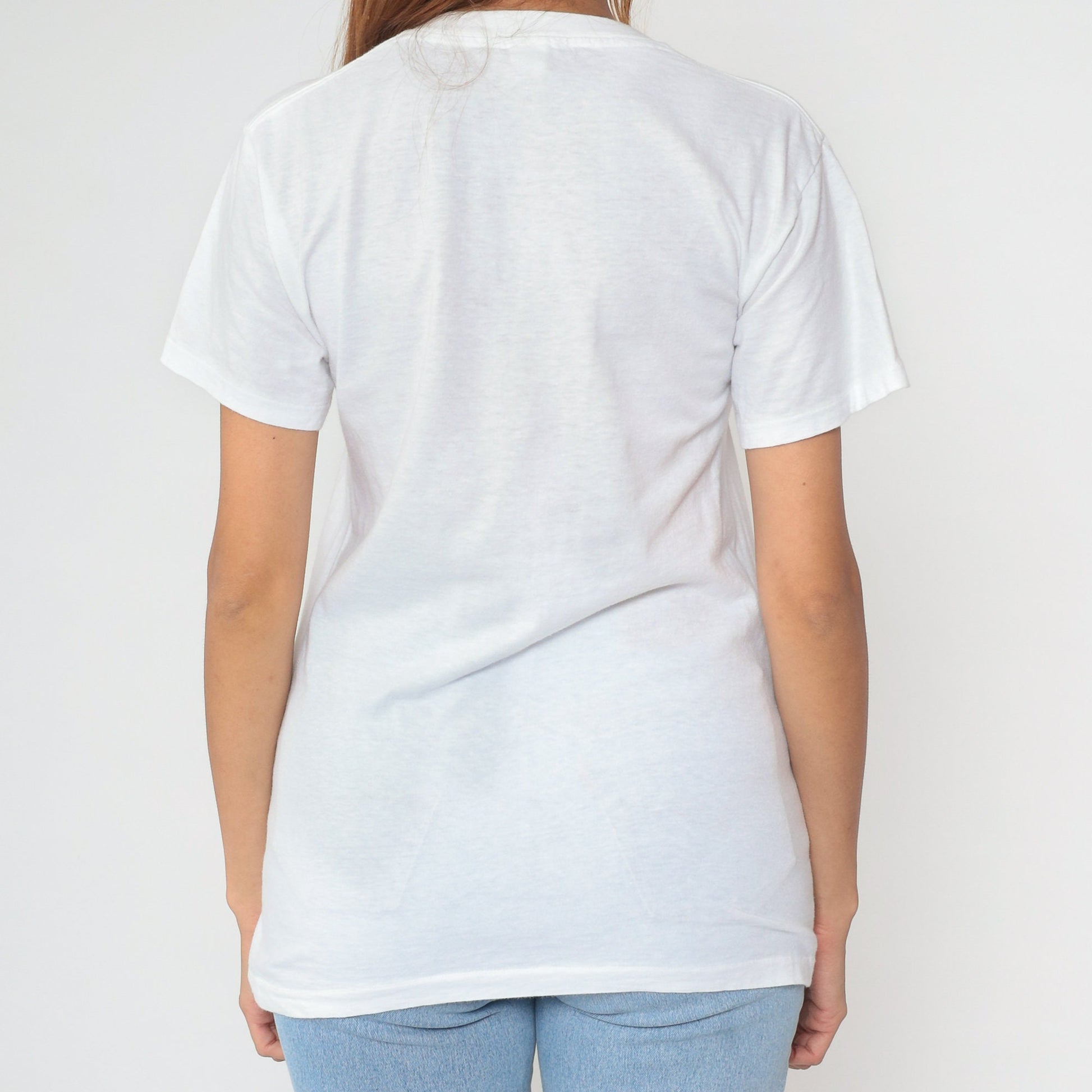 80s Jockey White Crewneck T-Shirt Cotton Blend Small