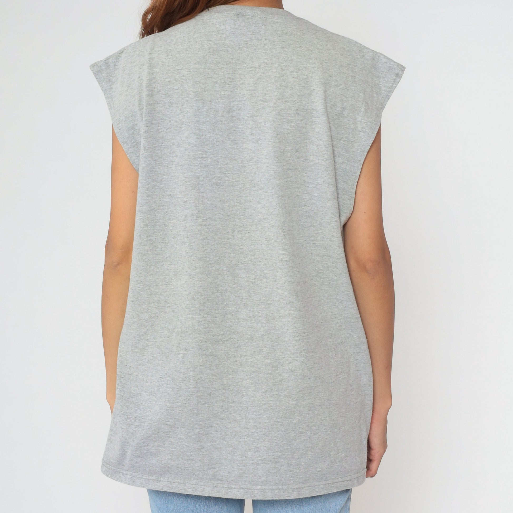 90s Nike Swoosh Muscle Tee Heather Grey Athletic Shirt Large