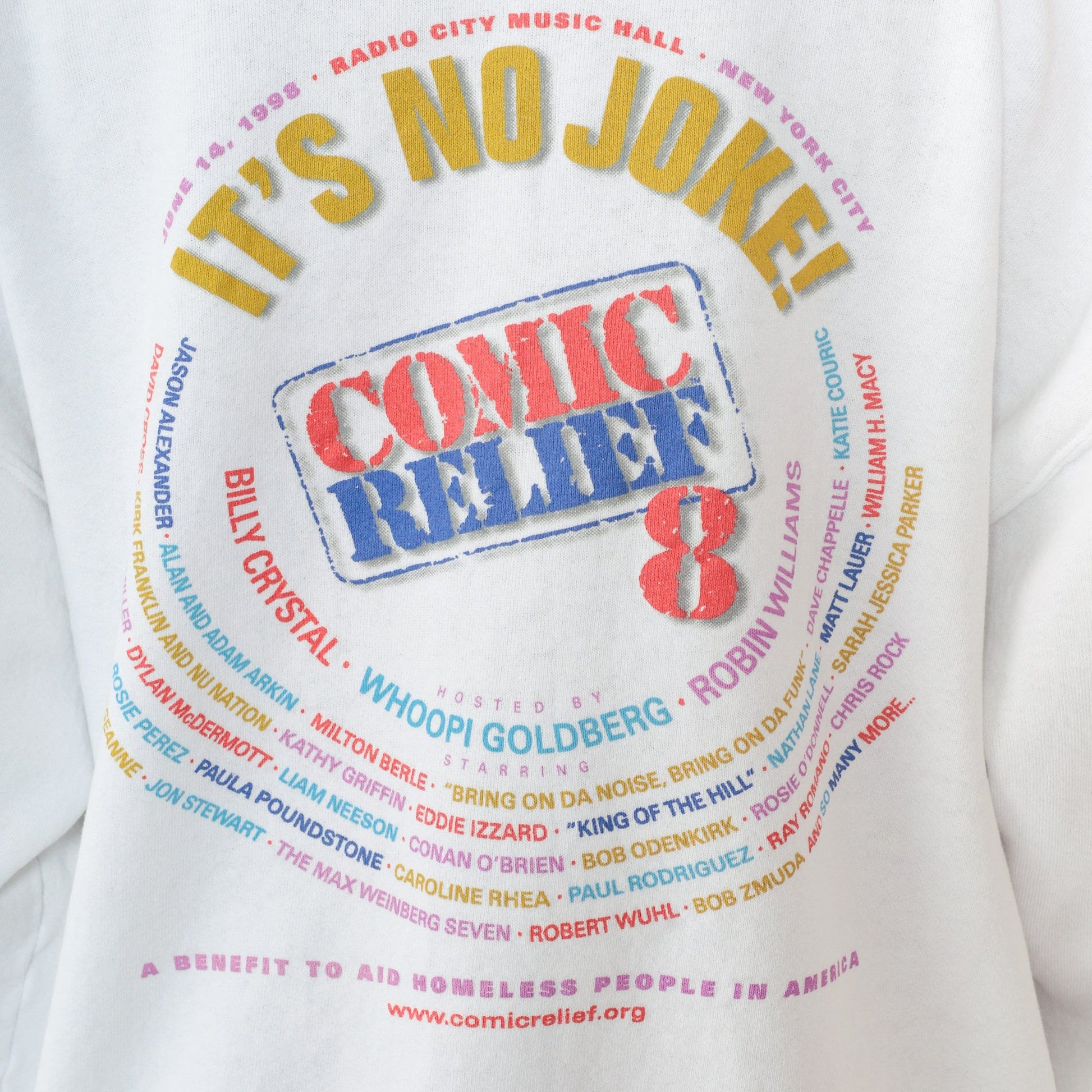 1998 Comic Relief Sweatshirt Robin Williams Whoopi Goldberg Billy Crystal 90s Graphic Extra Large