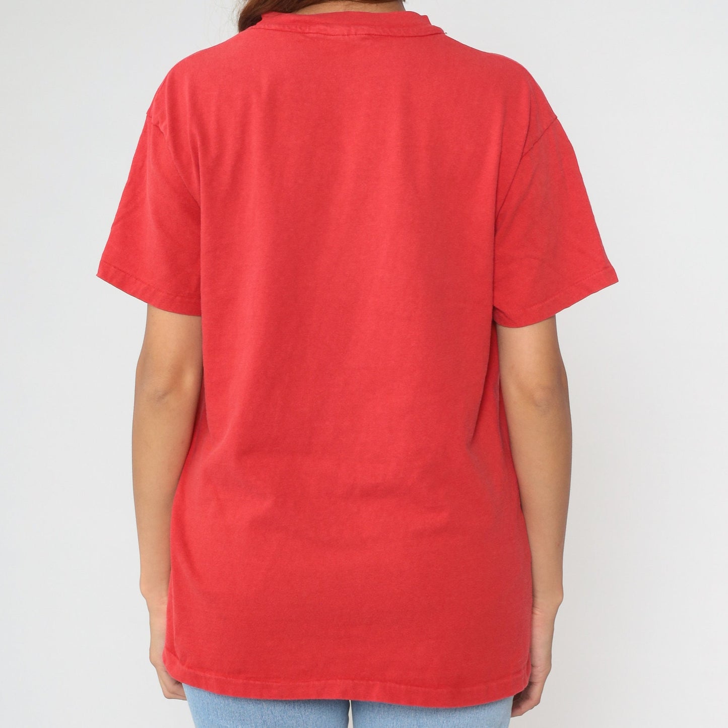 90s 1st Racing Team Speedboat Graphic T-Shirt Red Single Stitch Cotton Medium