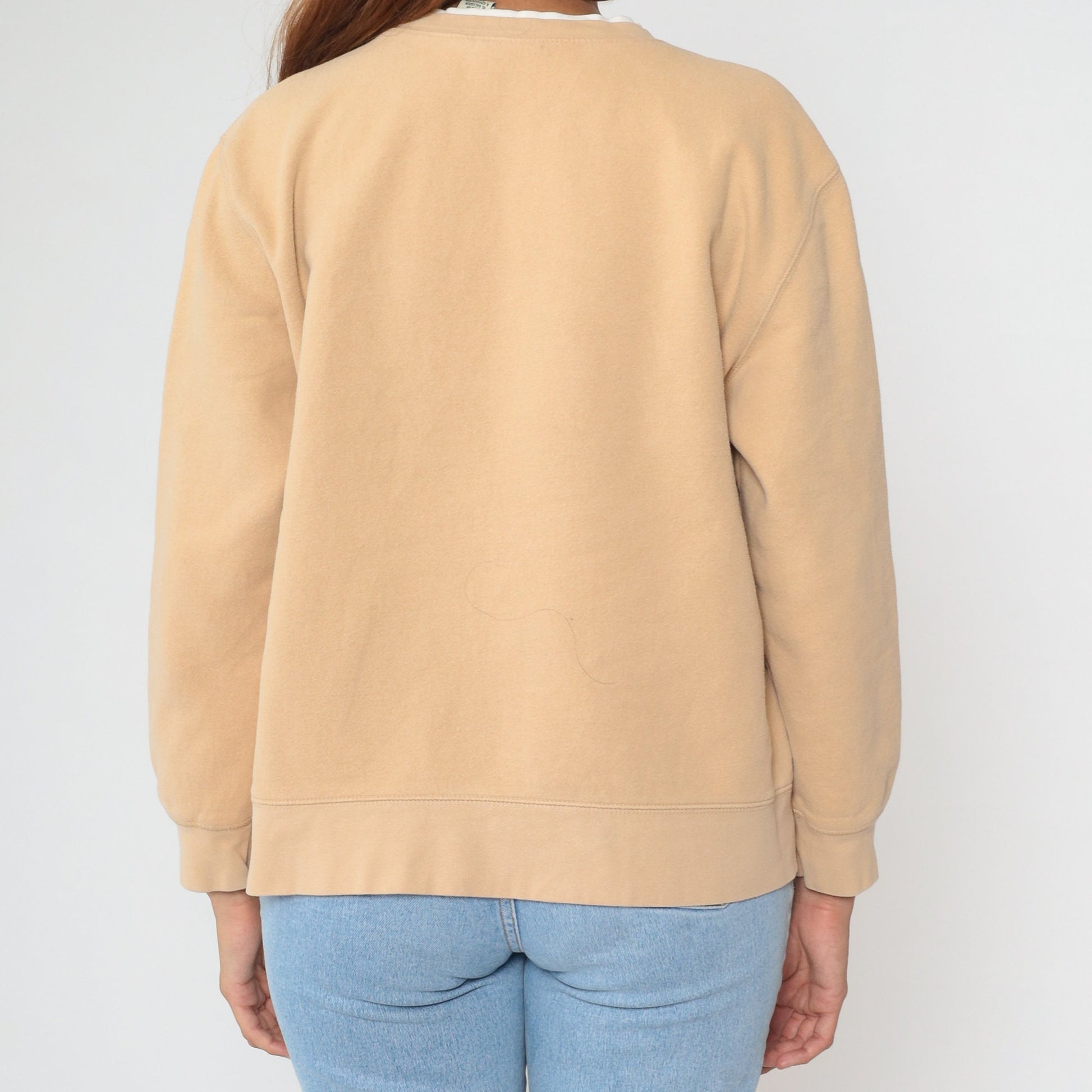 90s Birdhouse Embroidered Sweatshirt Tan Crewneck Large L