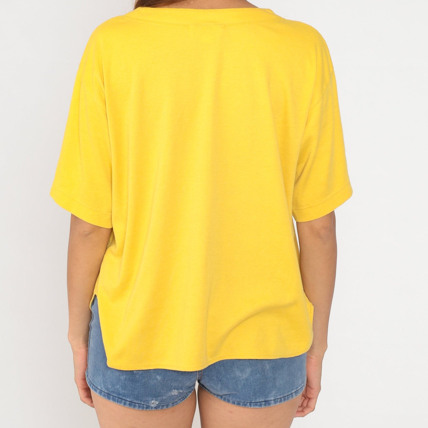 90s Yellow Pocket T-Shirt Cotton Blend Crewneck Extra Large 1X