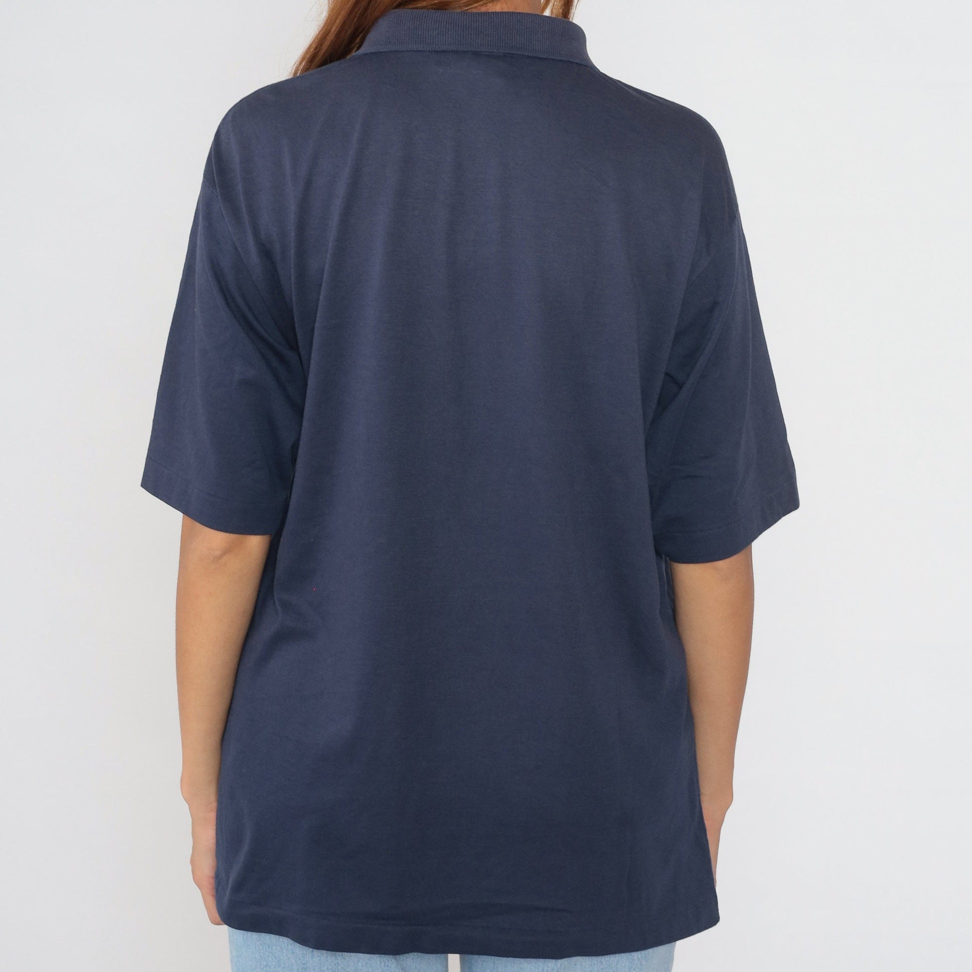 90s Travis AFB Navy Polo Shirt US Air Force Base Graphic Extra Large