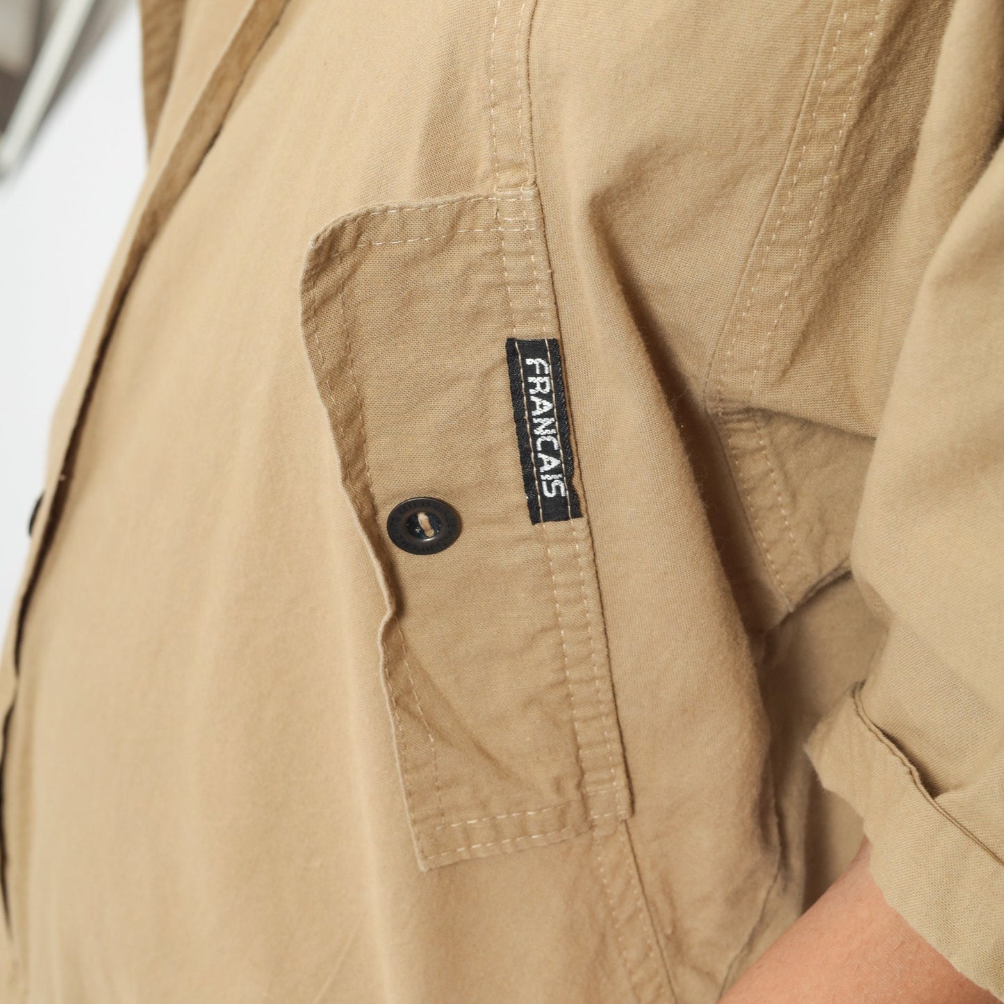 80s Khaki Cargo Shirt Dress Button-Up Raglan Midi Sheath Medium