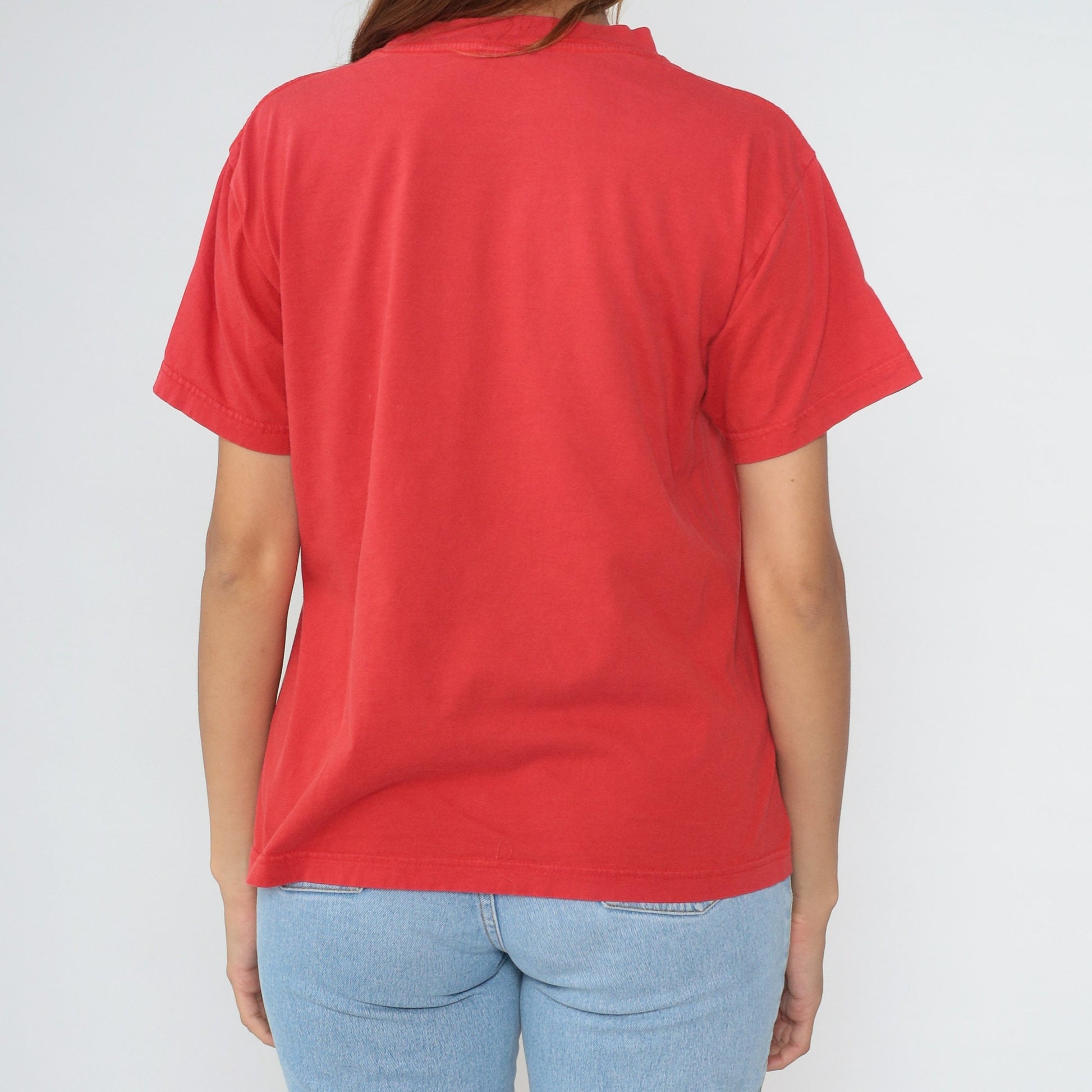 00s Cartagena Colombia Castillo de la Concepción Graphic T-Shirt Red Medium