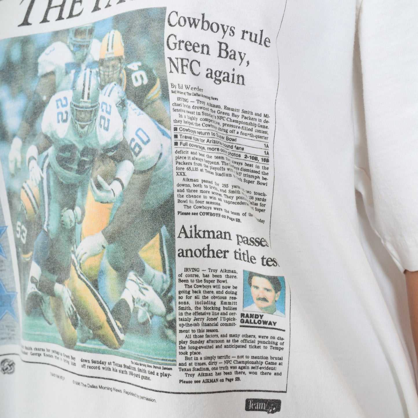 1996 Dallas Cowboys NFC Championship Graphic T-Shirt 90s NFL Tee Extra Large
