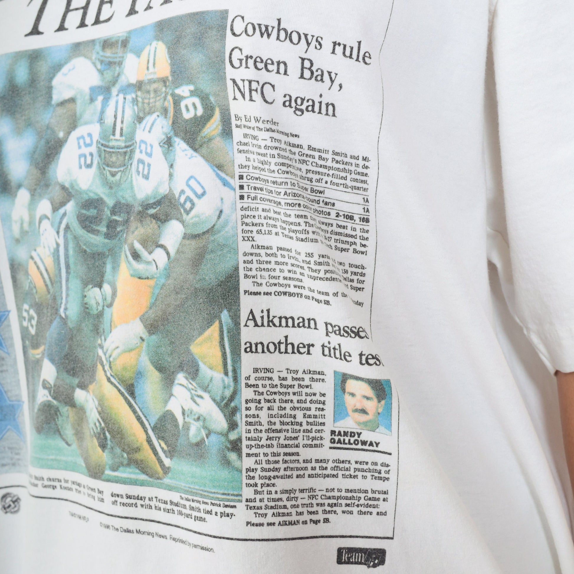 1996 Dallas Cowboys NFC Championship Graphic T-Shirt 90s NFL Tee Extra Large