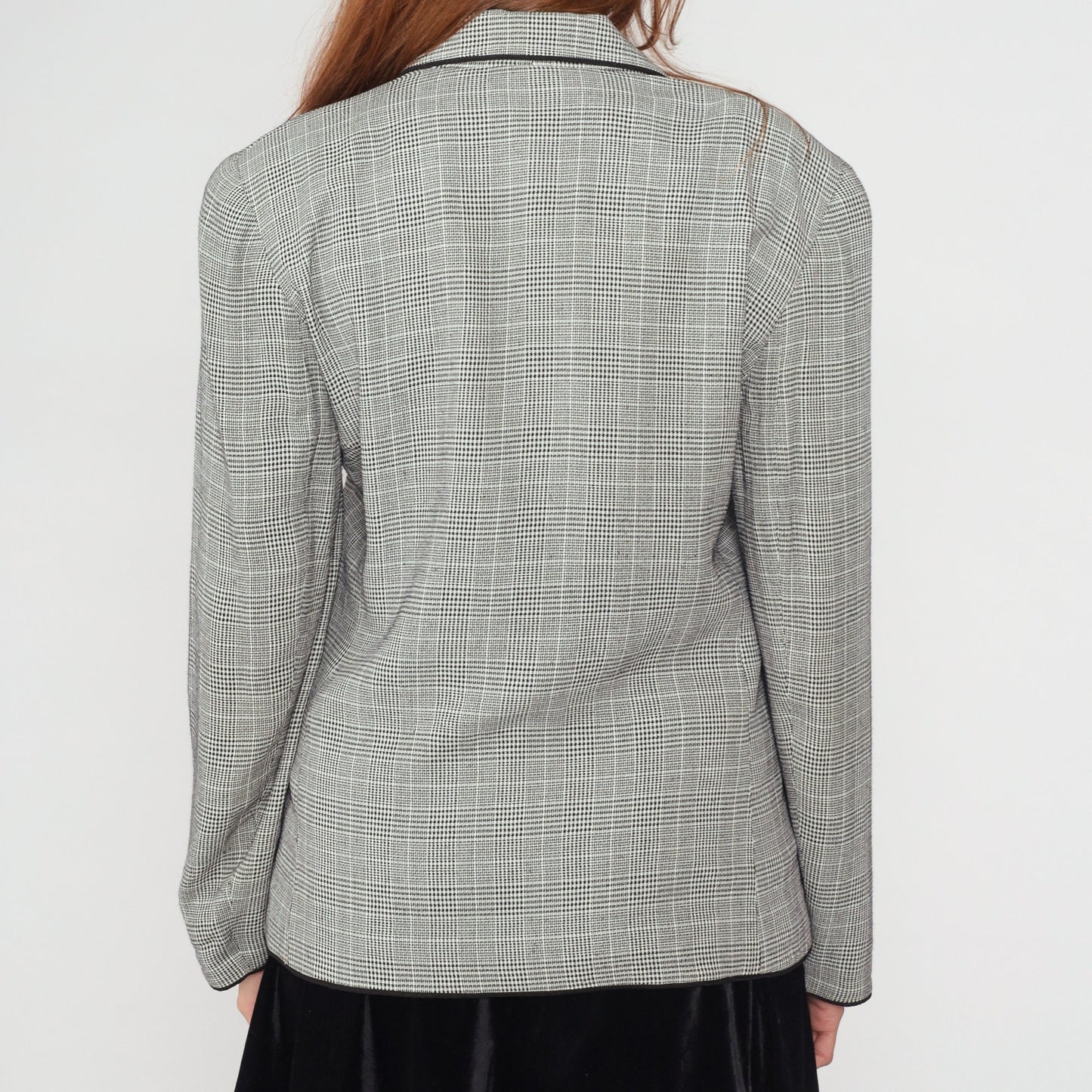 90s Express Black & White Checkered Blazer Button-Up Jacket Small
