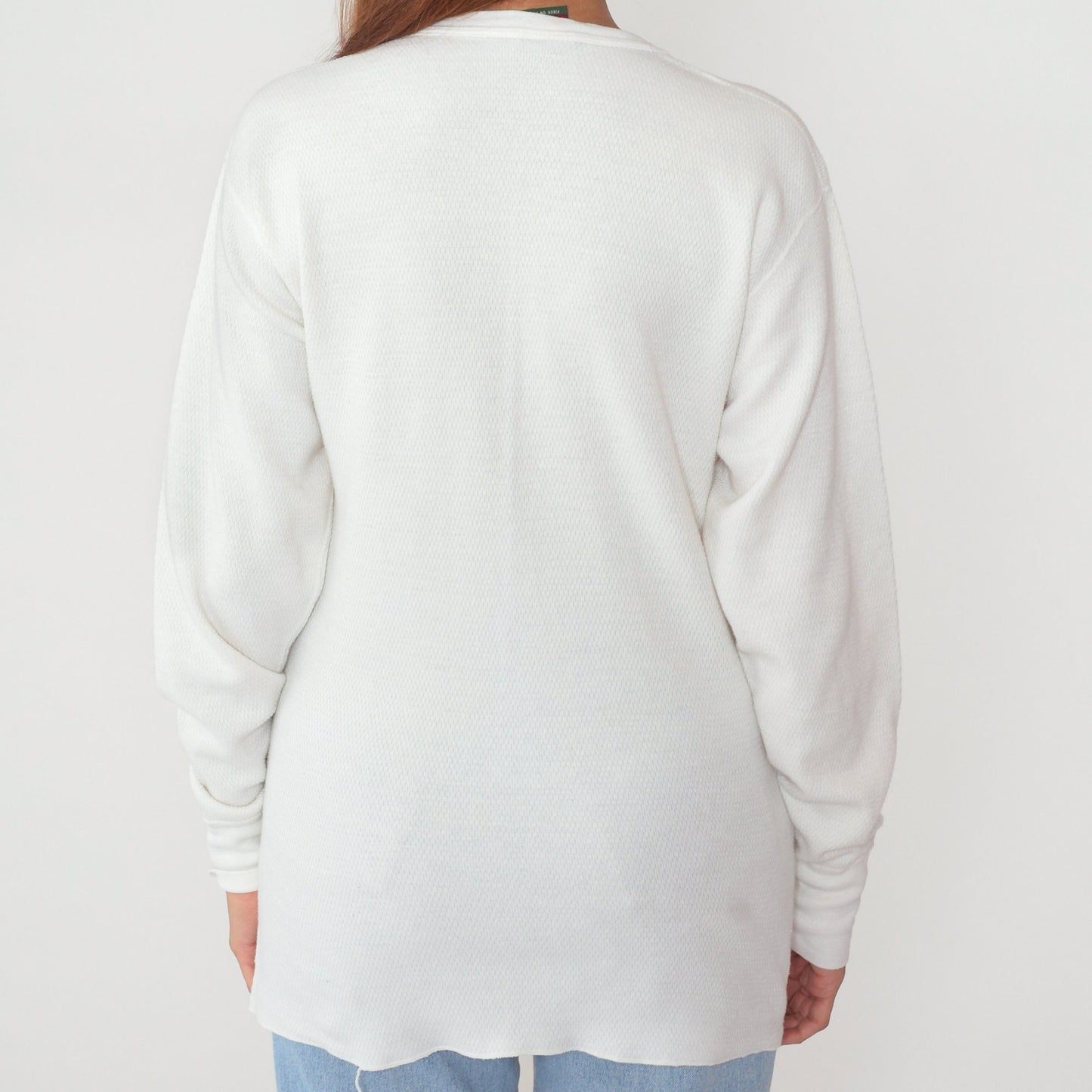 90s High Sierra White Thermal Waffle Knit Long Sleeve Tee Extra Large