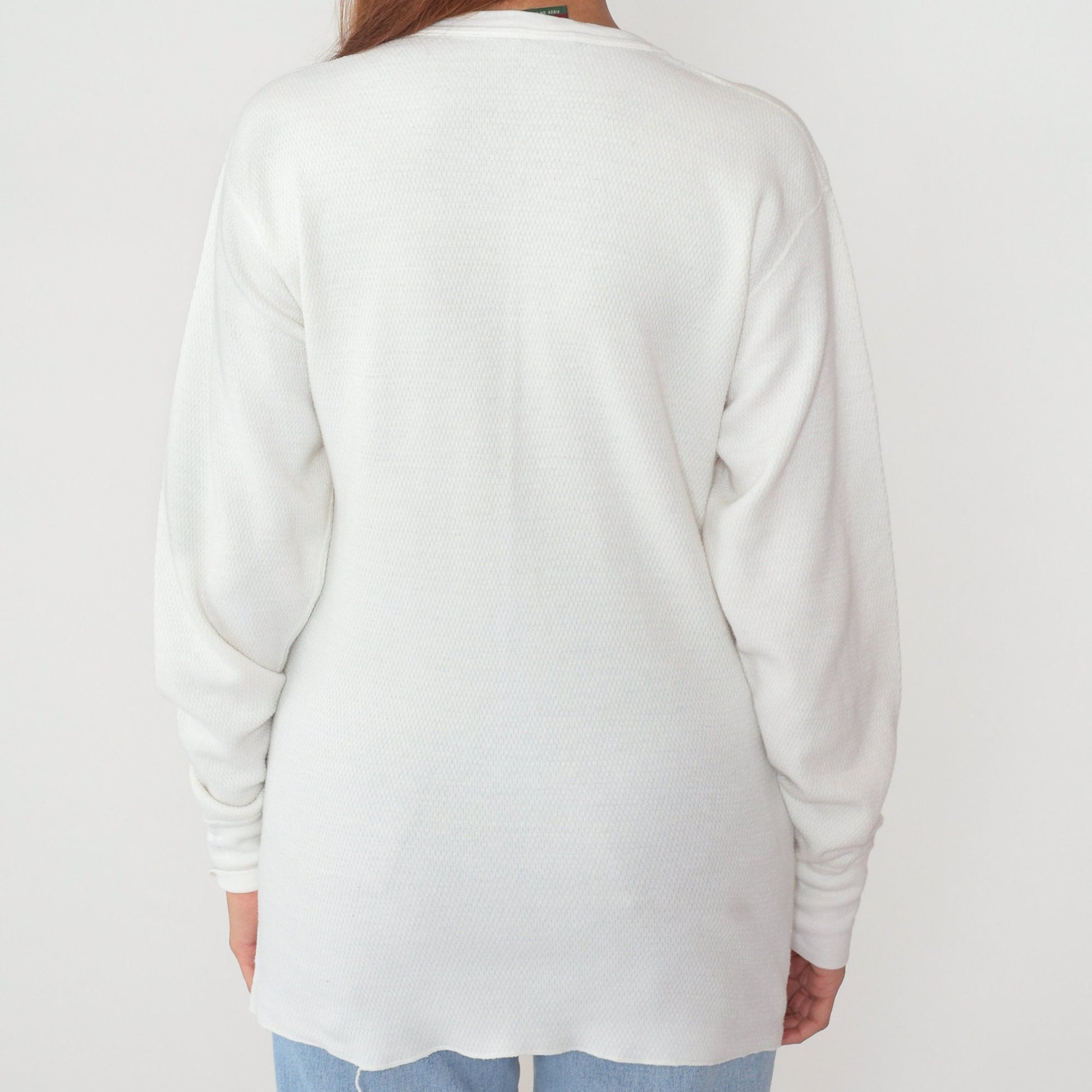90s High Sierra White Thermal Waffle Knit Long Sleeve Tee Extra Large