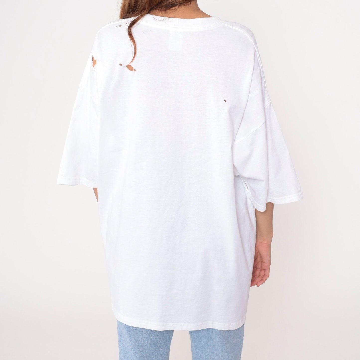 90s St Thomas Virgin Islands Shark Graphic T-Shirt White Cotton Extra Large XL