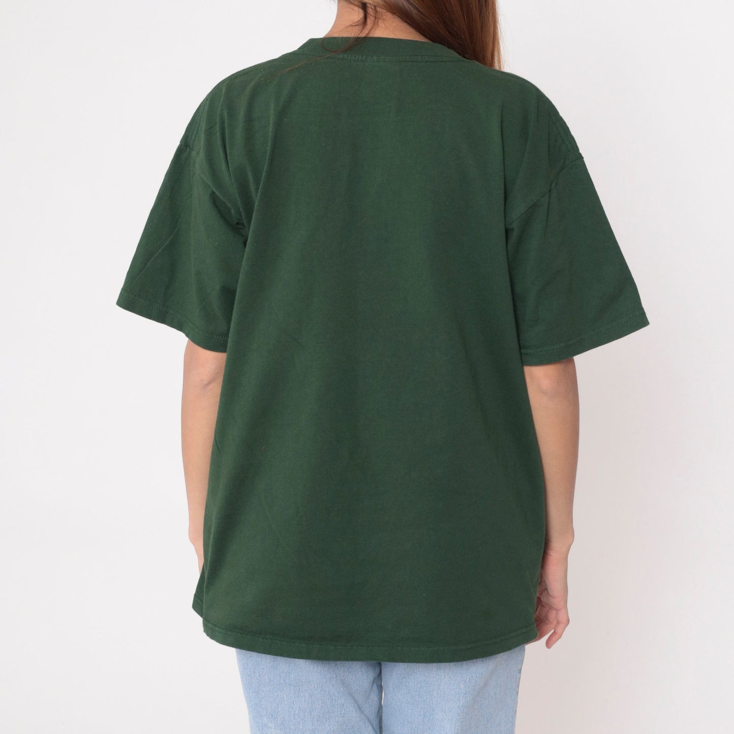 00s Sand Key Florida Clearwater Embroidered Graphic Tee Green Cotton Large