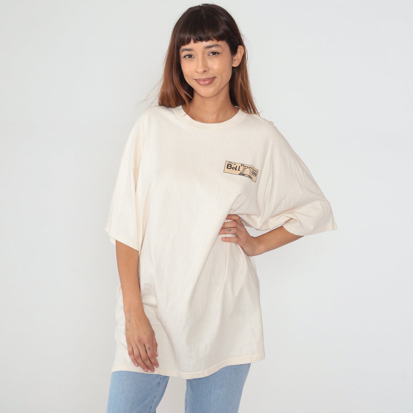 1999 Bell High School Reunion T-Shirt 90s Graphic Tee Cream XXL