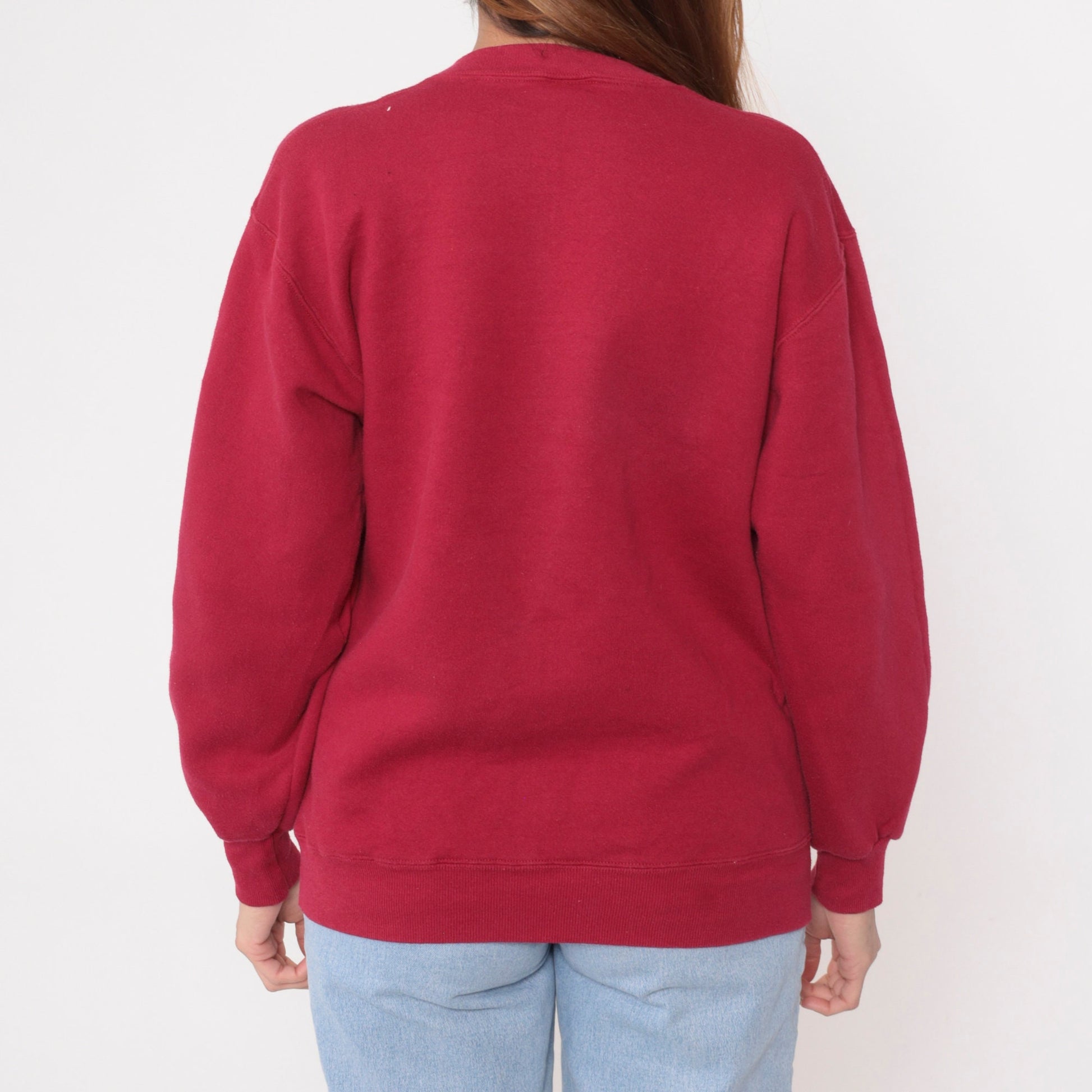 80s Kennebunkport Maine Lighthouse Seagull Sweatshirt Red Crewneck Medium