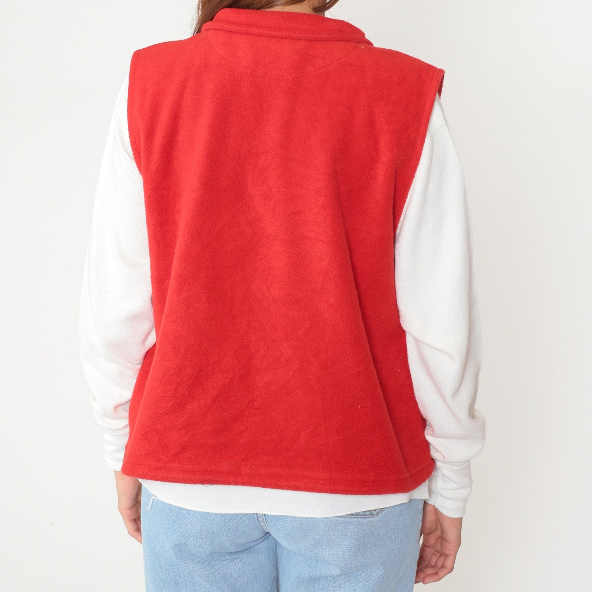 90s Red Fleece Zip Vest Alpine Tek Sleeveless Extra Large XXL