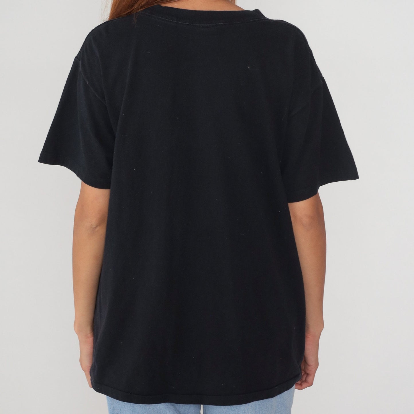 90s Hawaii Iridescent Fish Graphic T-Shirt Black Single Stitch Large L