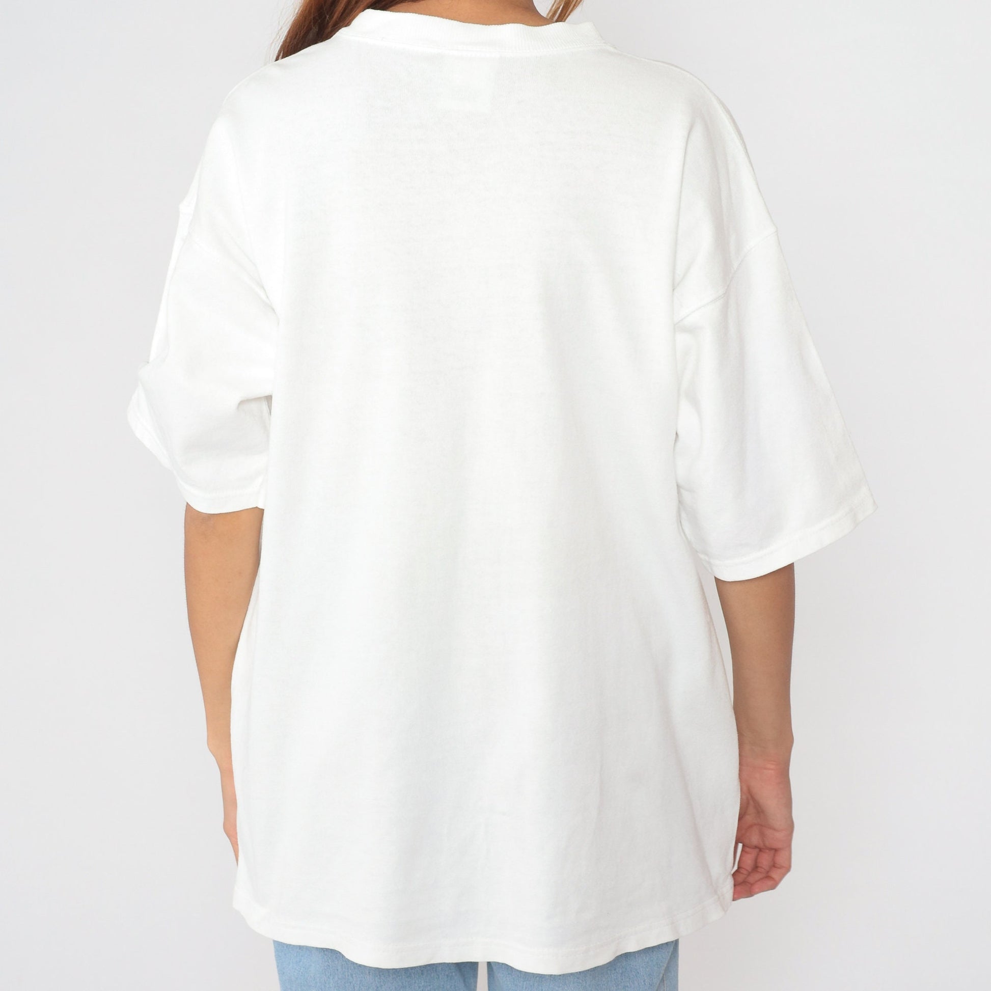 90s Lee White Floral Graphic T-Shirt Cotton Crewneck Large
